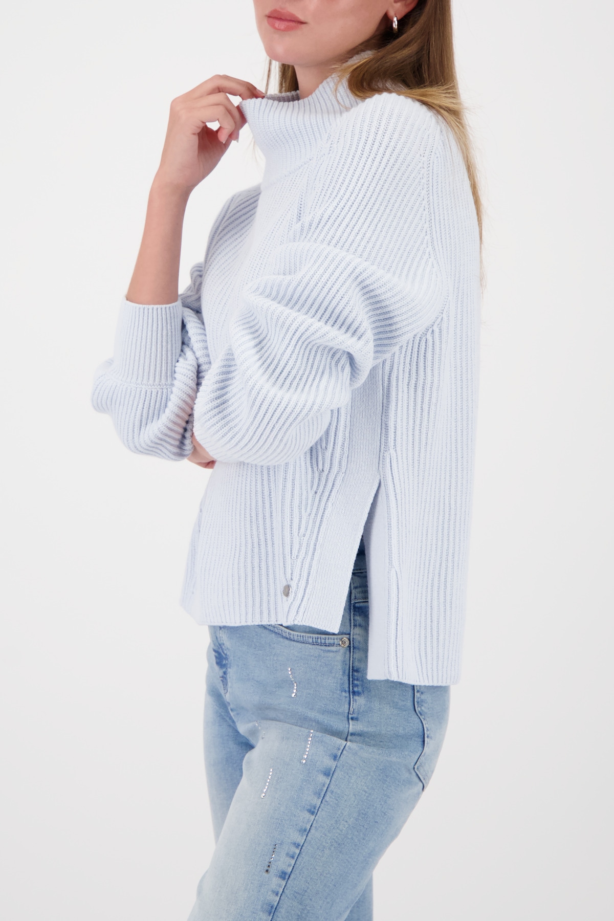 Monari Strickpullover »Pullover Basic Perlfang« Regular fit mit Stehkragen