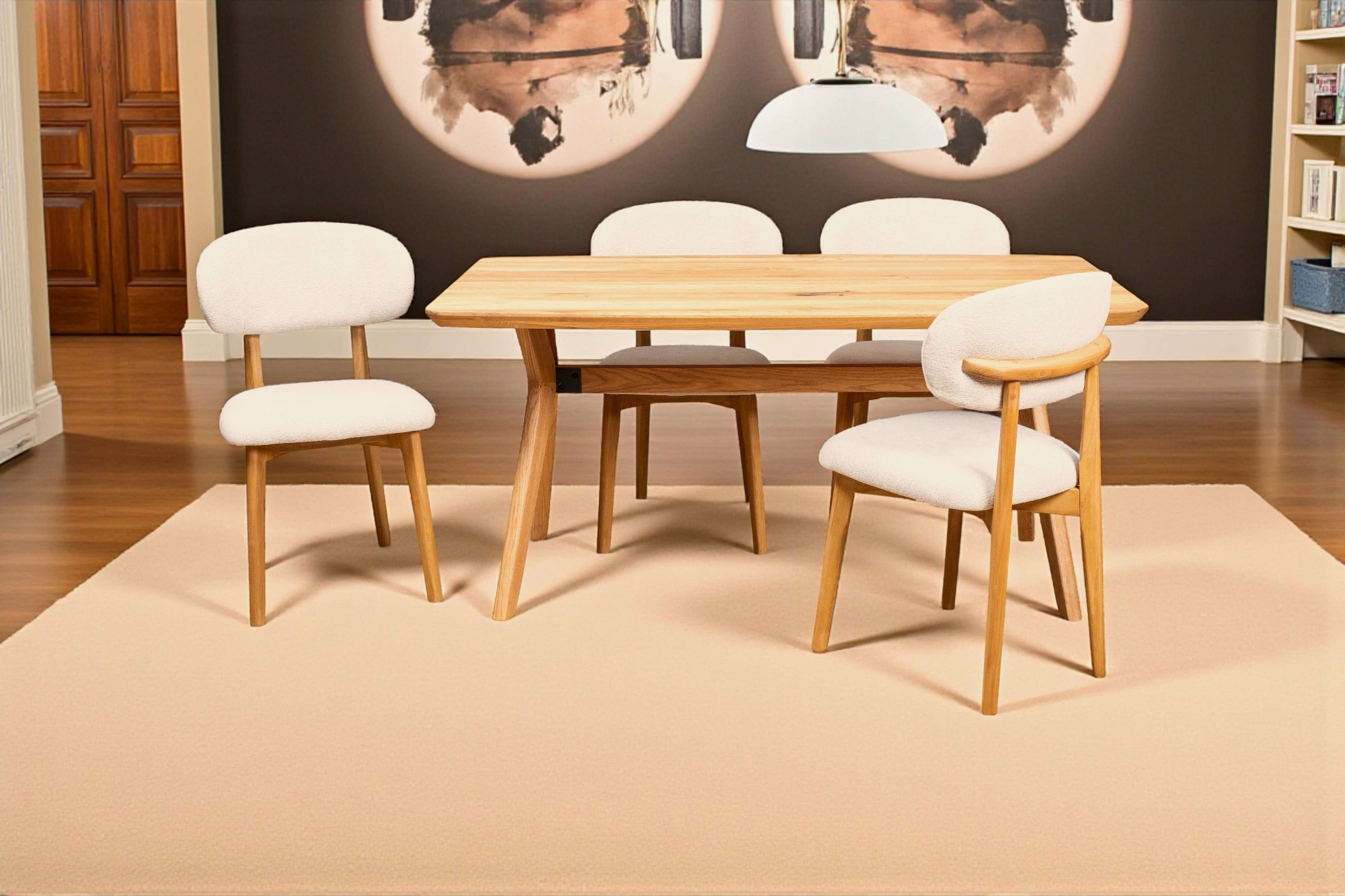 Home affaire Esszimmerstuhl »Nomo Polsterstuhl, Küchenstuhl, 4-Fußstuhl« () 2 Stk.Chenille, Massivholzbeine, Retro