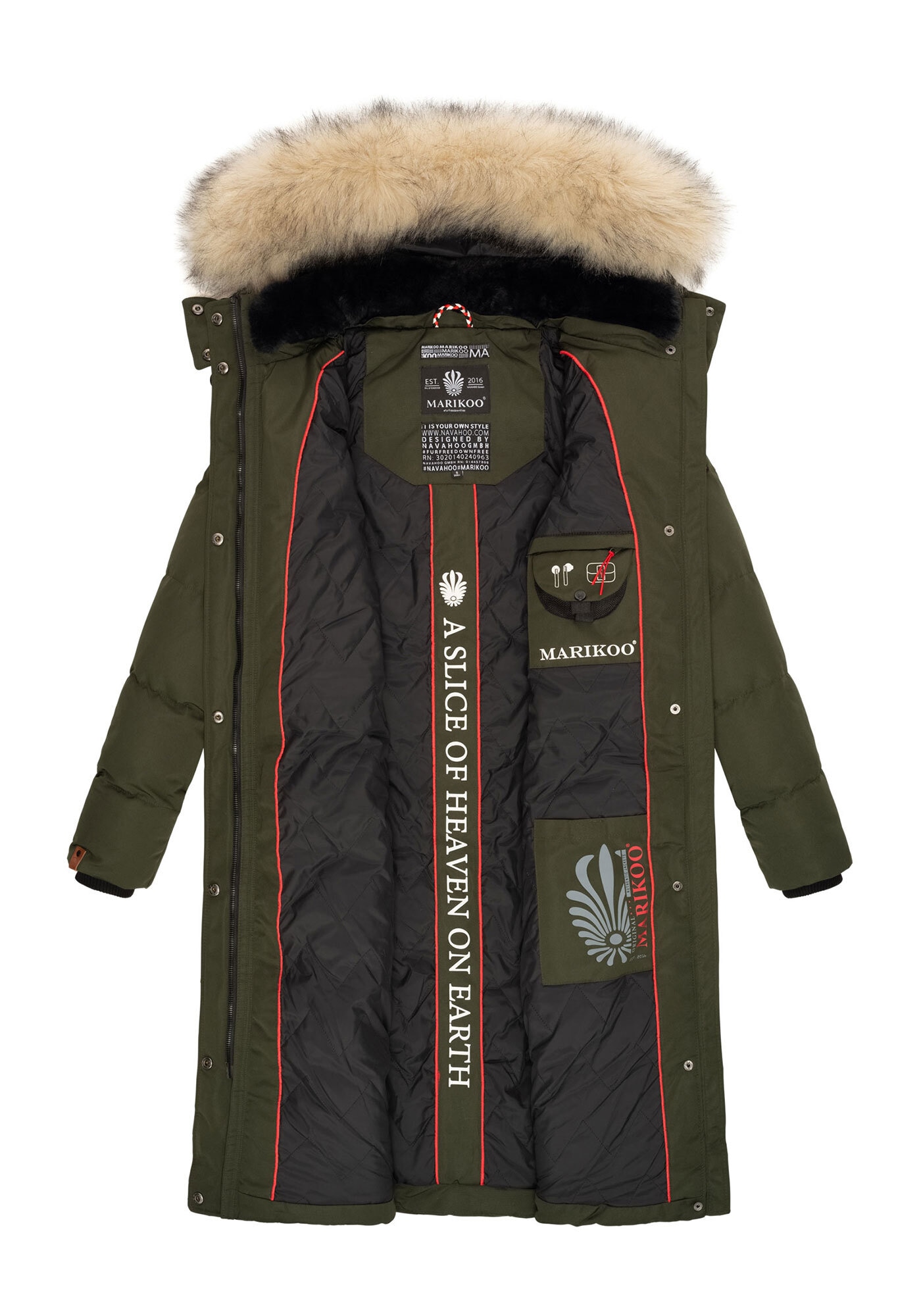 Marikoo Winterjacke »Marikoo Schneesternchen Damen Winter Steppjacke B890«