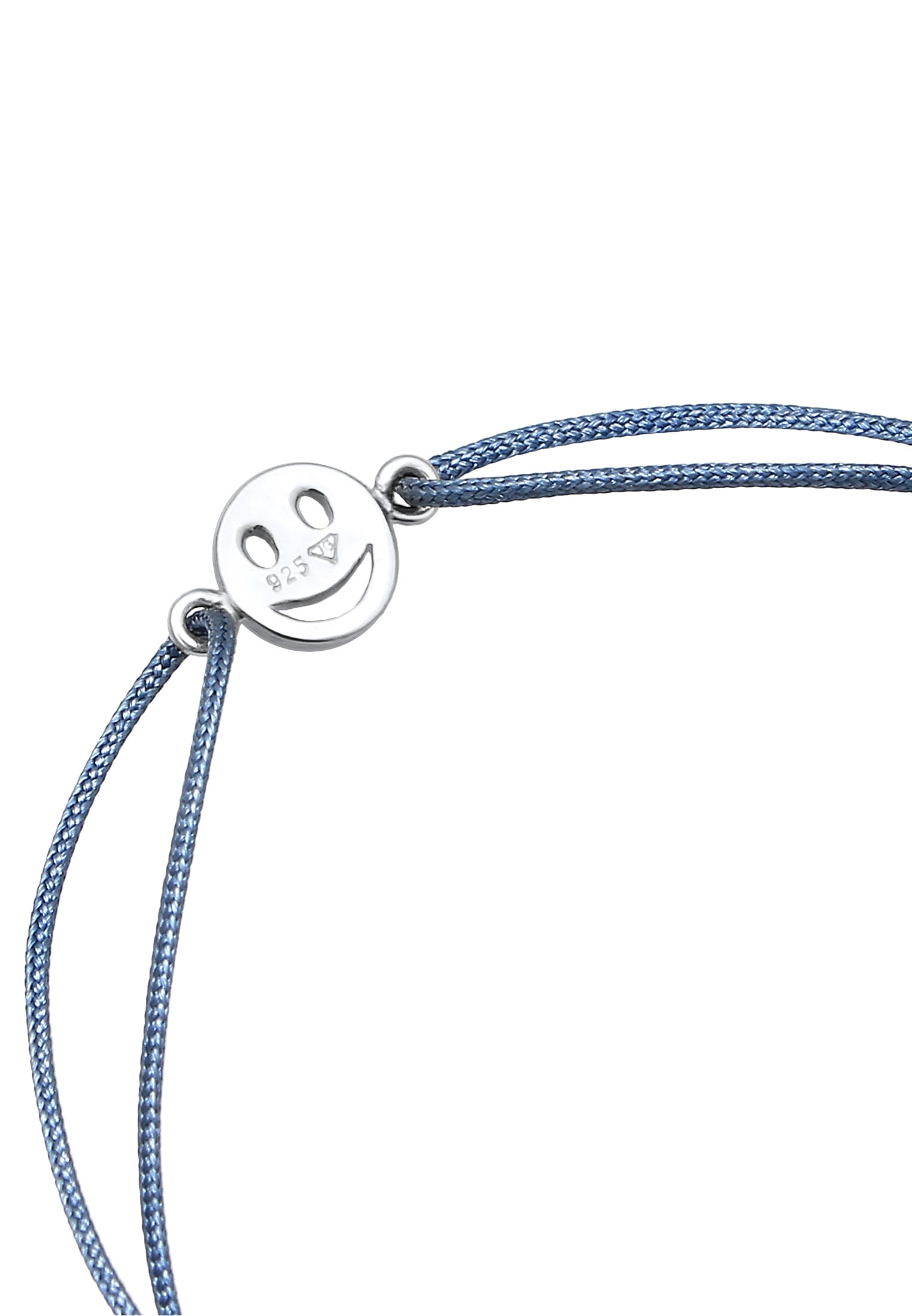 Elli Armkette »Armband mit Smile Face Textil 925 Silber vergoldet«