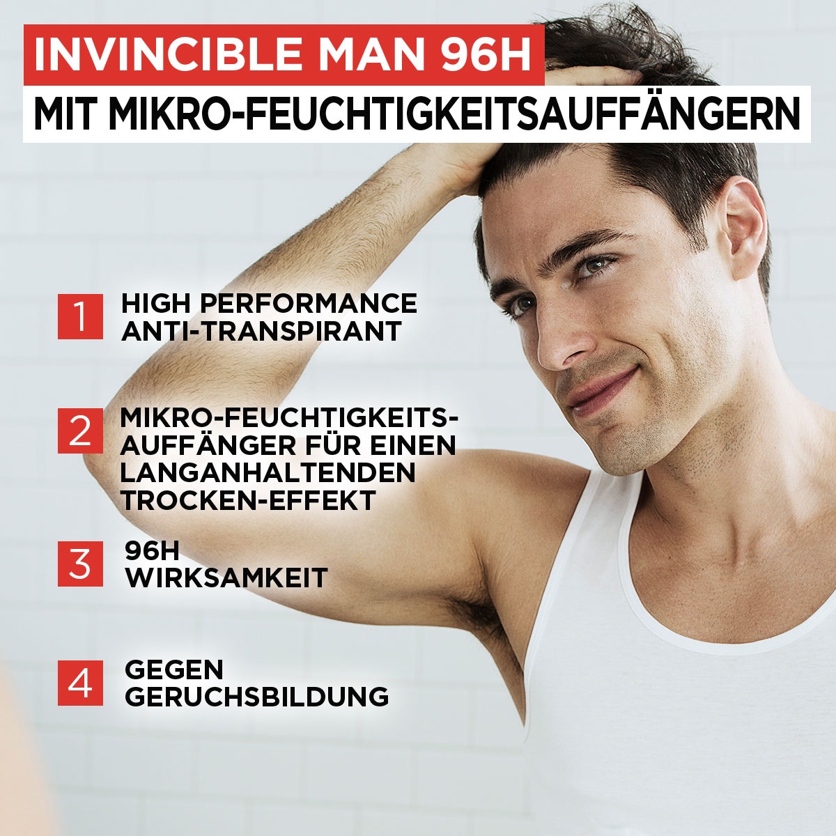 L'ORÉAL PARIS MEN EXPERT Deo-Spray »Deo Spray Invincible Man 96h«, (Packung, 6 tlg.)