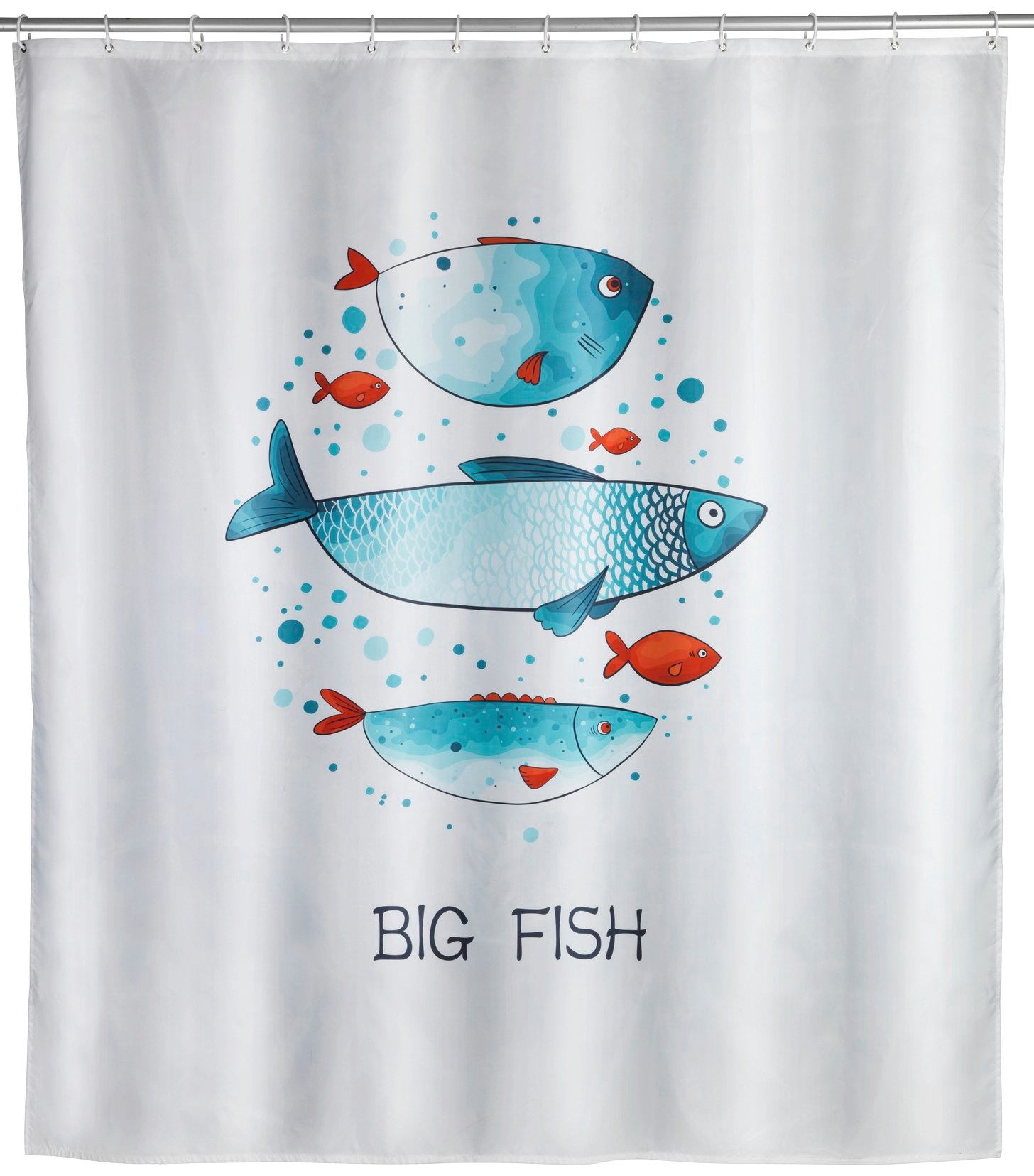 WENKO Duschvorhang »Big Fish«, Breite 180 cm, Höhe 200 cm, Textil (Polyester)