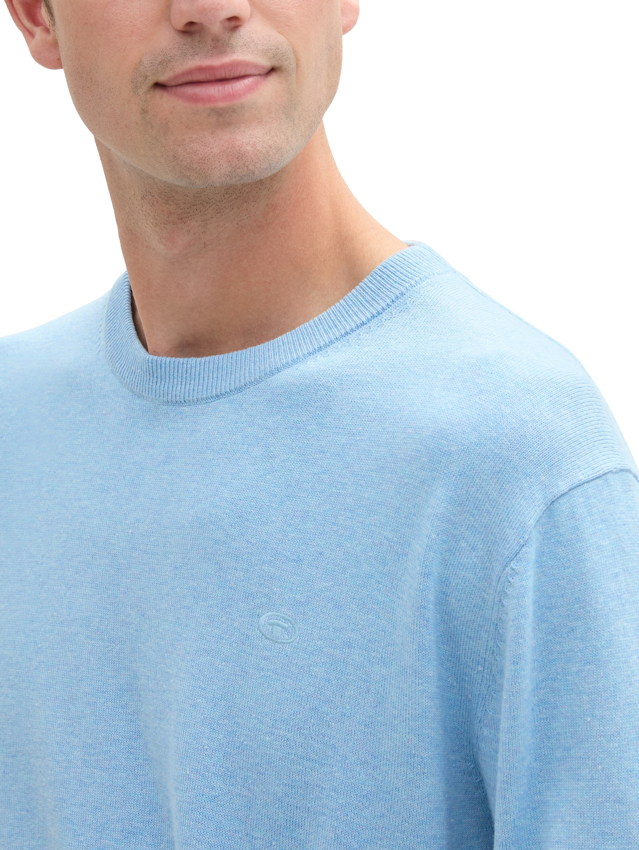 TOM TAILOR Rundhalspullover, mit Logostickerei