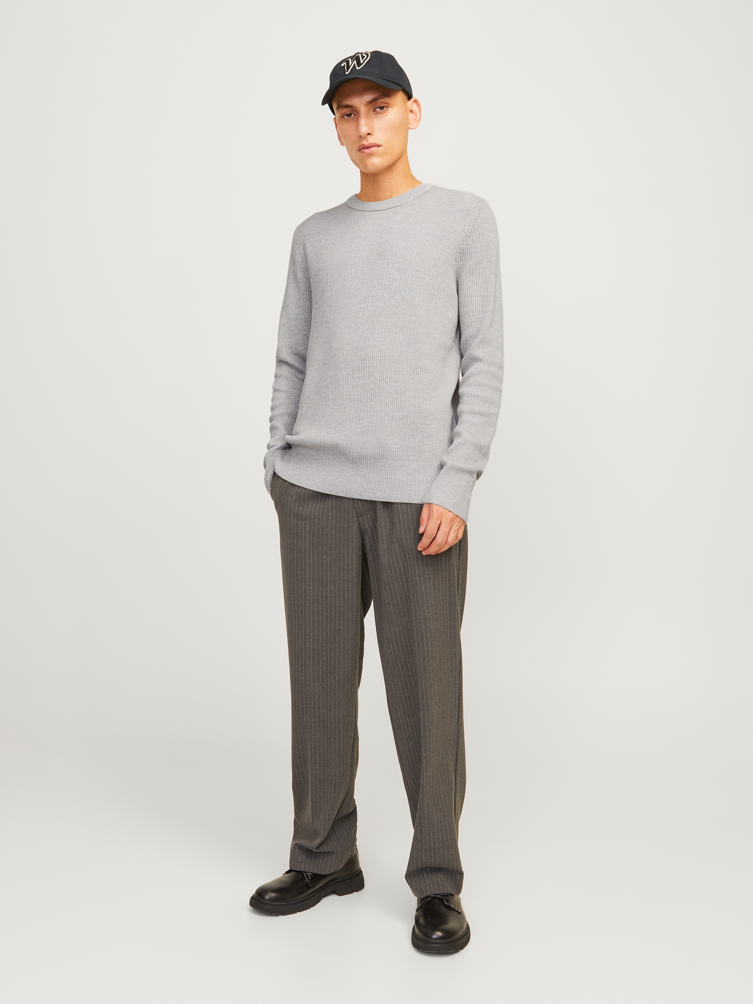 Jack & Jones Rundhalspullover »JJEPERFECT – Pullover mit pflegeleichter Qualität, Structure Fit« unifarben, modisch, regular fit, Strick, Rundhals