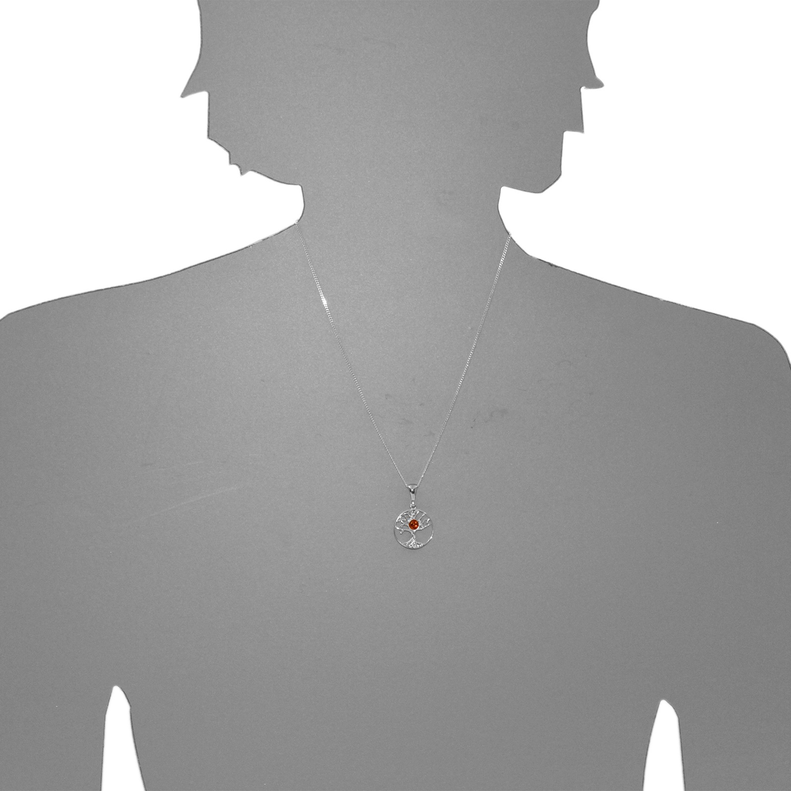 OSTSEE-SCHMUCK Kettenanhänger »- Lebensbaum 20 mm - Silber 925/000 - Bernstein«