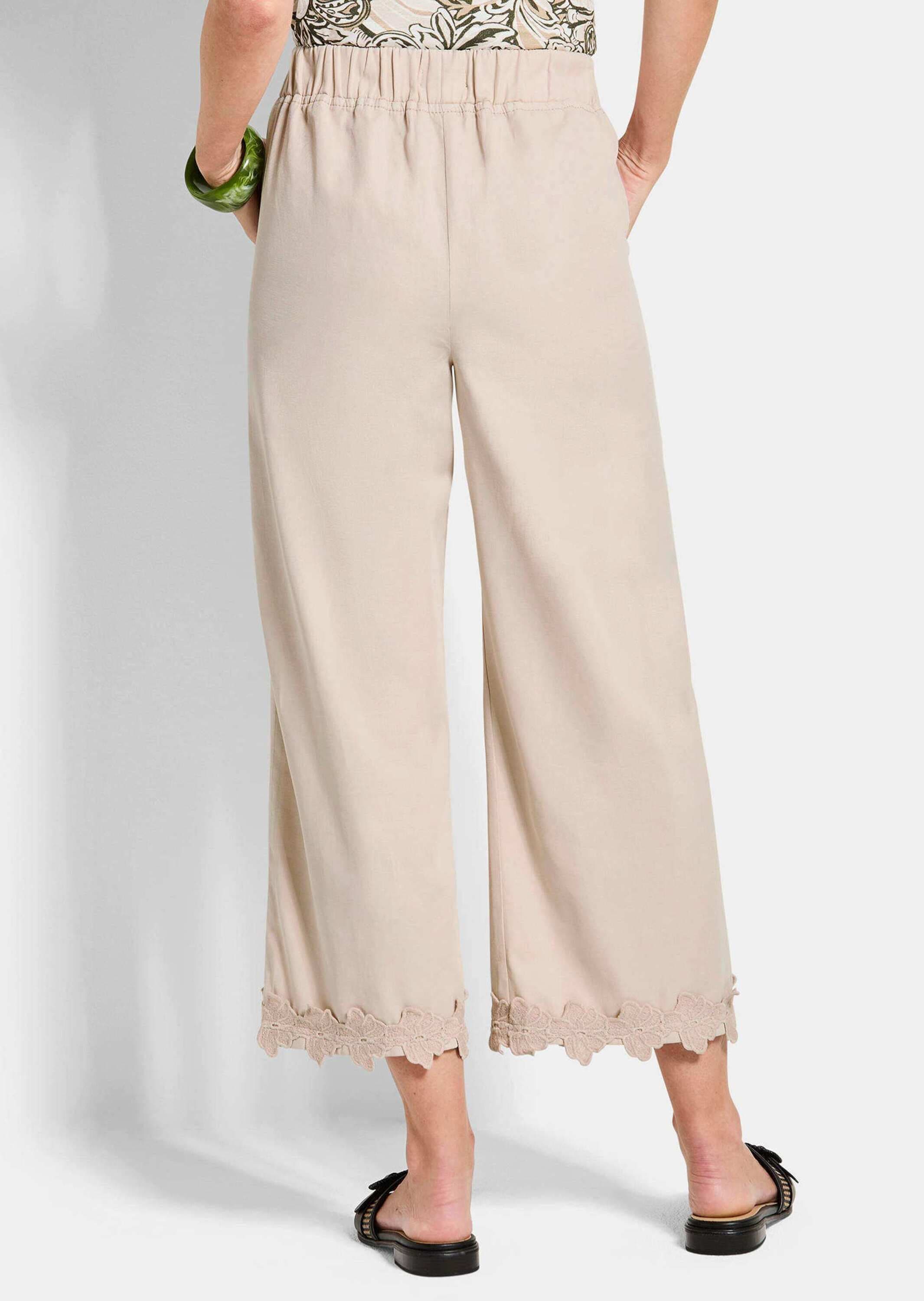 GOLDNER Stoffhose »Kurzgröße Culotte VERA mit Spitzenbordüre«