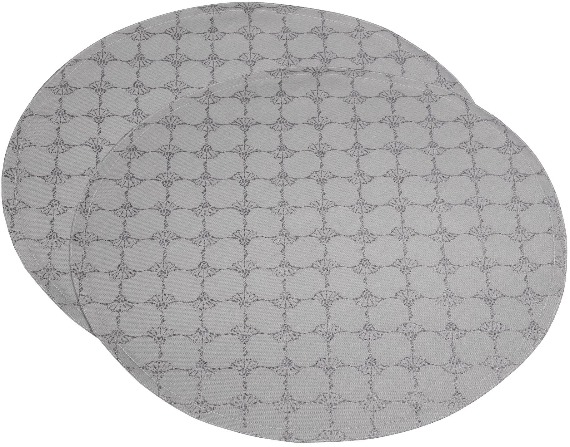 JOOP! Platzset »CORNFLOWER ALLOVER«, (Set, 2 St.), aus Jacquard-Gewebe gefertigt mit Kornblumen-Allover-Muster, Ø 45 cm