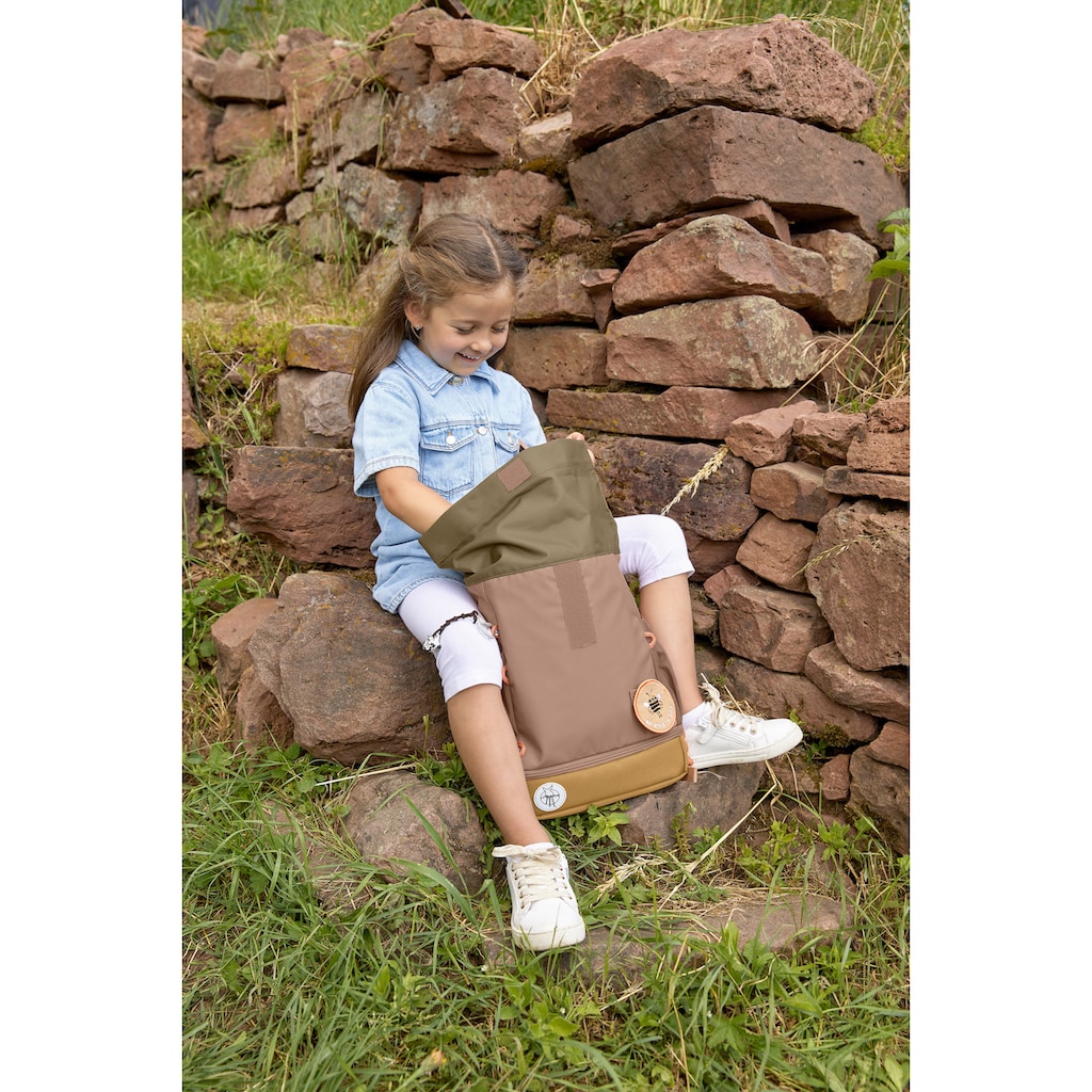 LÄSSIG Kinderrucksack »Nature, Mini Rolltop Backpack, Hazelnut«, Reflektoren