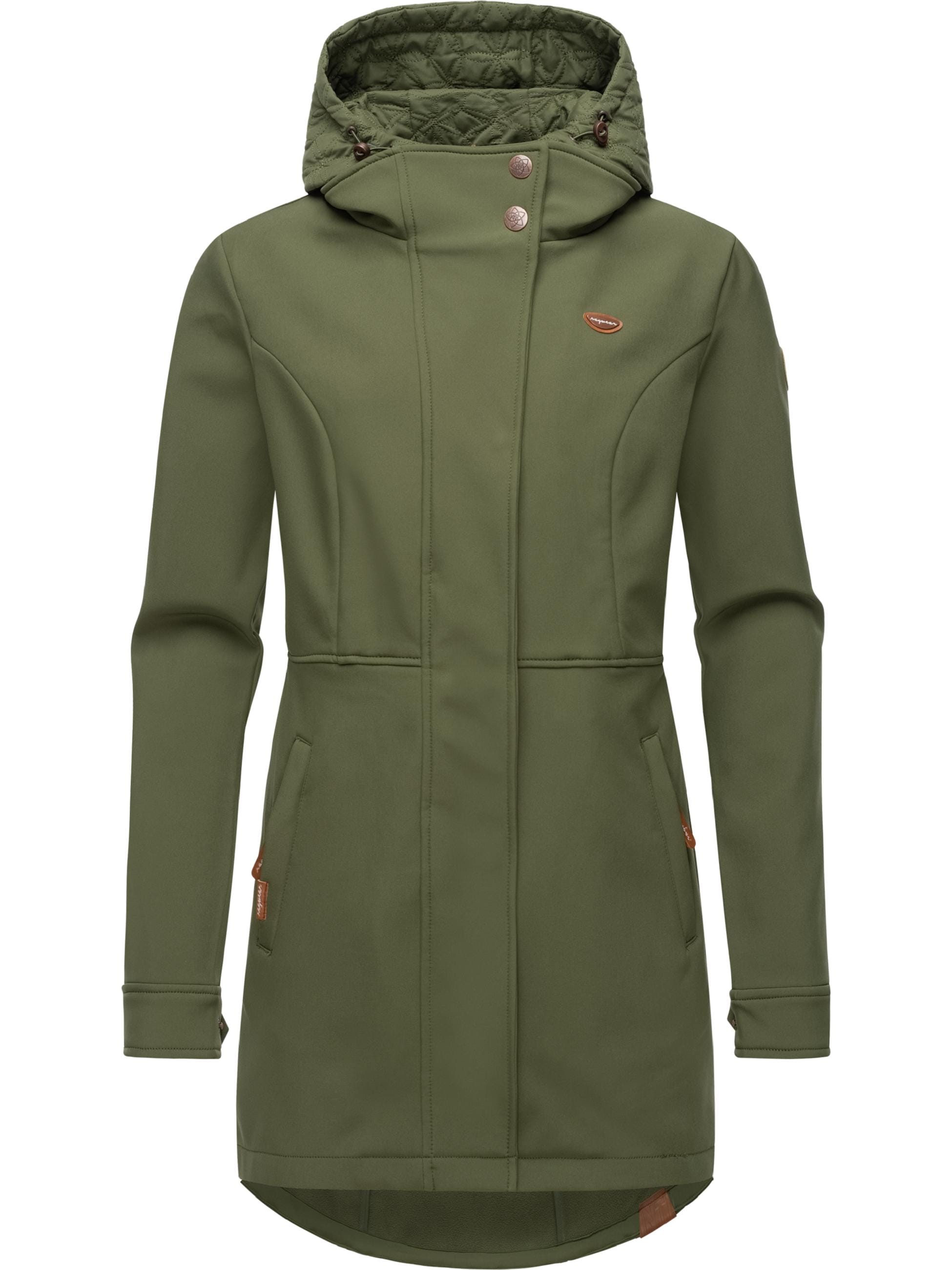 Ragwear Softshellmantel »Softshellmantel Ybela«, sportliche, gefütterte Outdoorjacke mit Kapuze