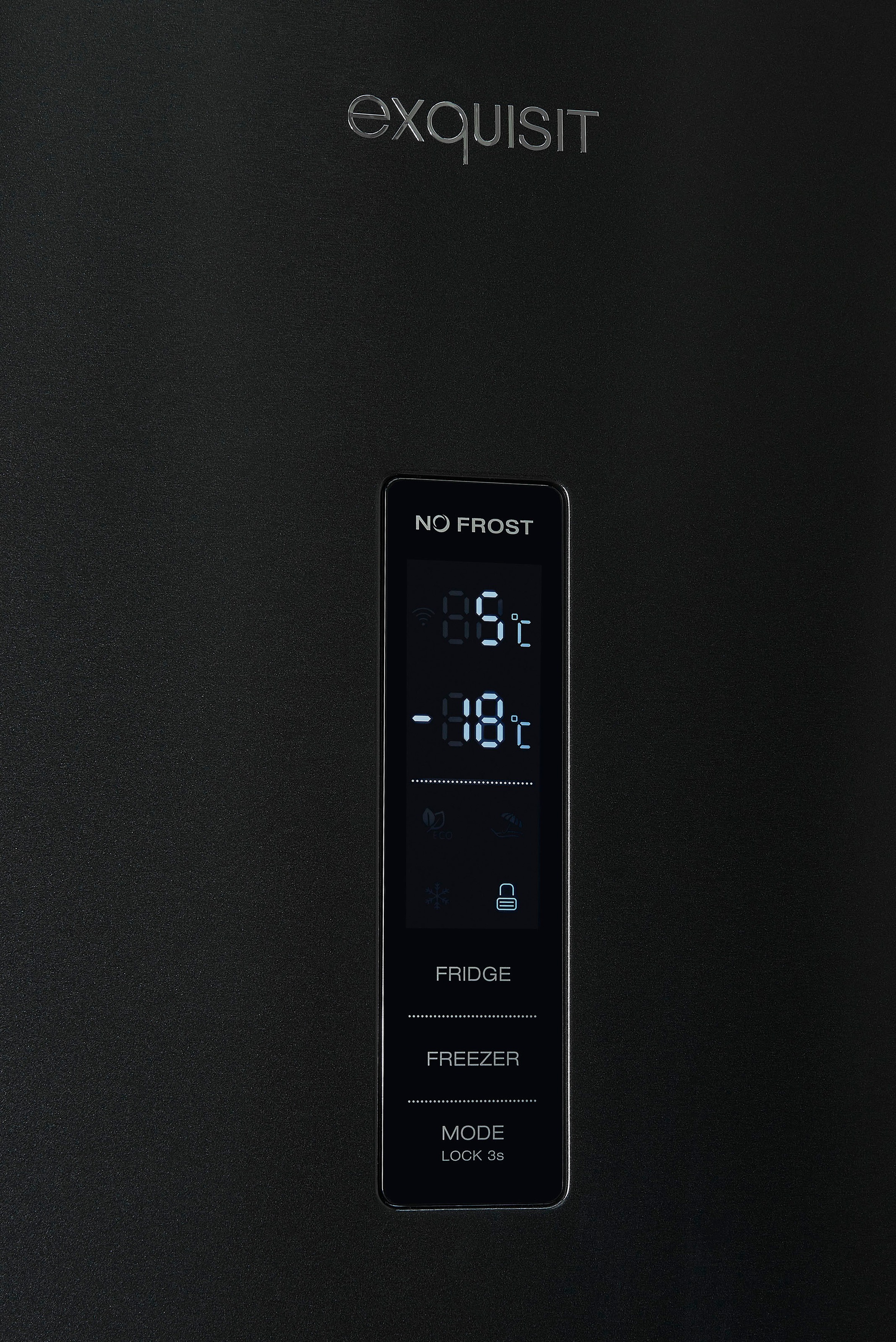 exquisit Kühl-/Gefrierkombination »KGC350-105-NF-040C inoxlook-az«, Energieeffizienzklasse C, 347 L Volumen, Total NoFrost, Display