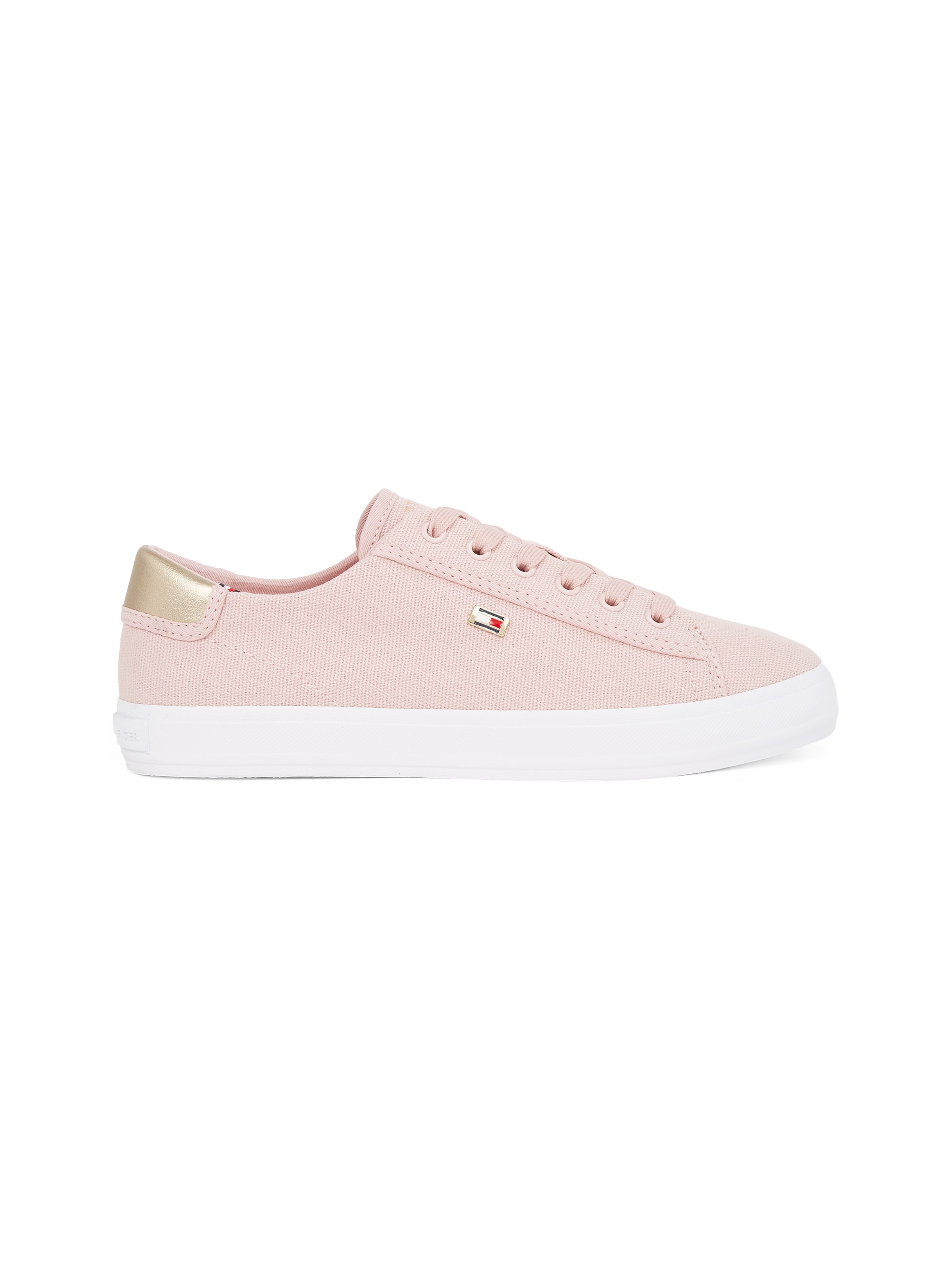 Tommy Hilfiger Plateausneaker »VULC CANVAS LACE UP SNEAKER«, Freizeitschuh, Halbschuh, Schnürschuh, in schmaler Form