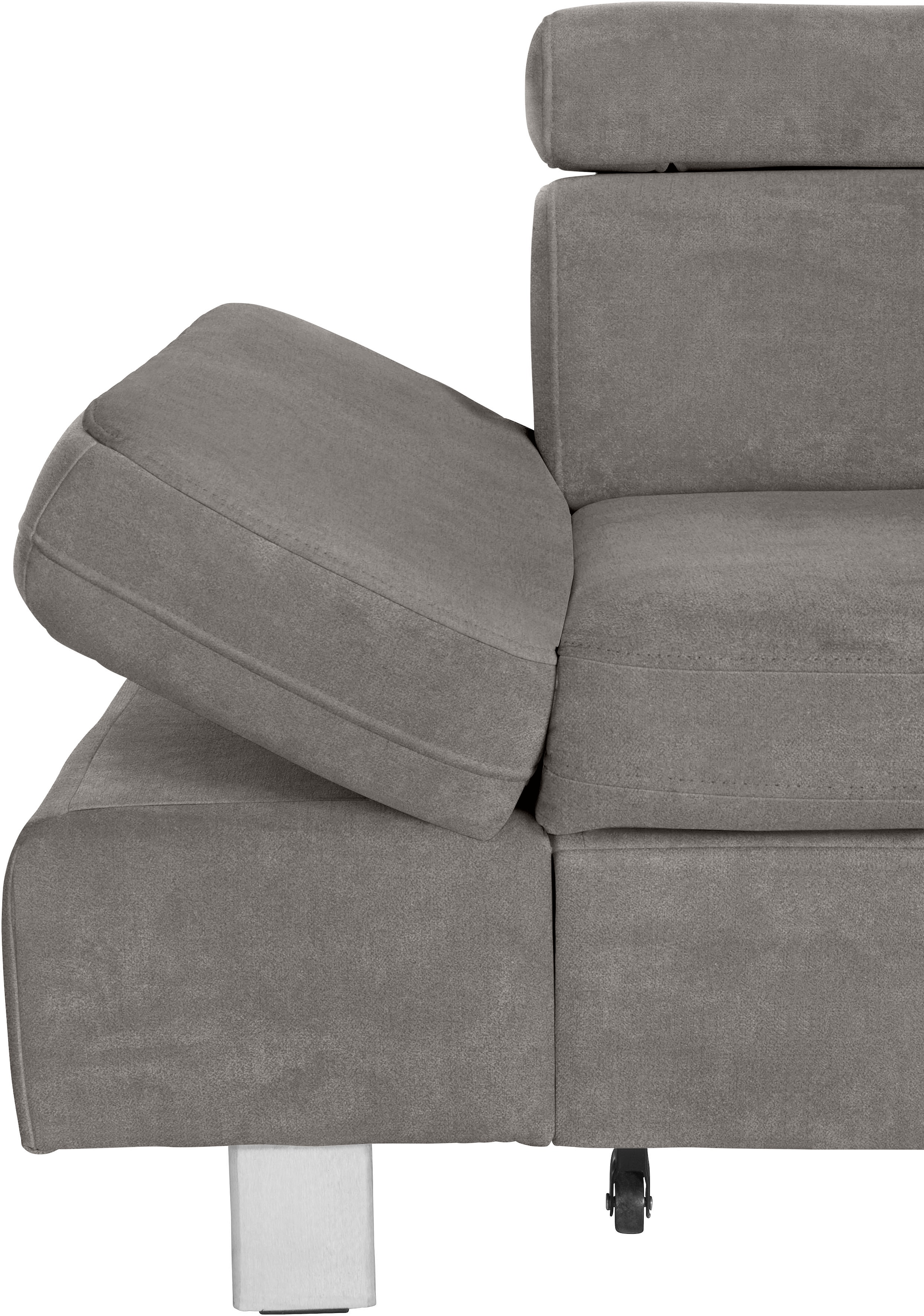 exxpo - sofa fashion Ecksofa »Fiji, hochwertige Detailverarbeitung im Sitz und Rücken, L-Form«, bequem durch Kopf- und Armteilverstellung, wahlweise mit Bettfunktion