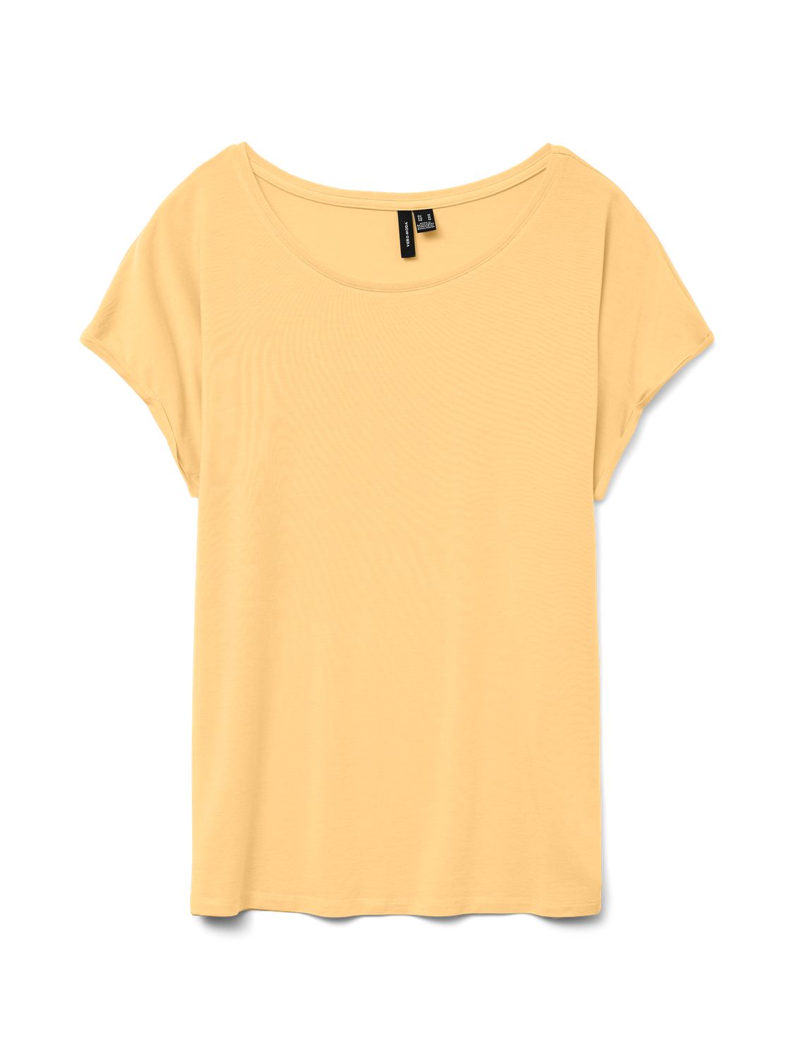 Vero Moda Rundhalsshirt »VMAVA PLAIN SS TOP GAJRS NOOS« Materialmix, regular fit