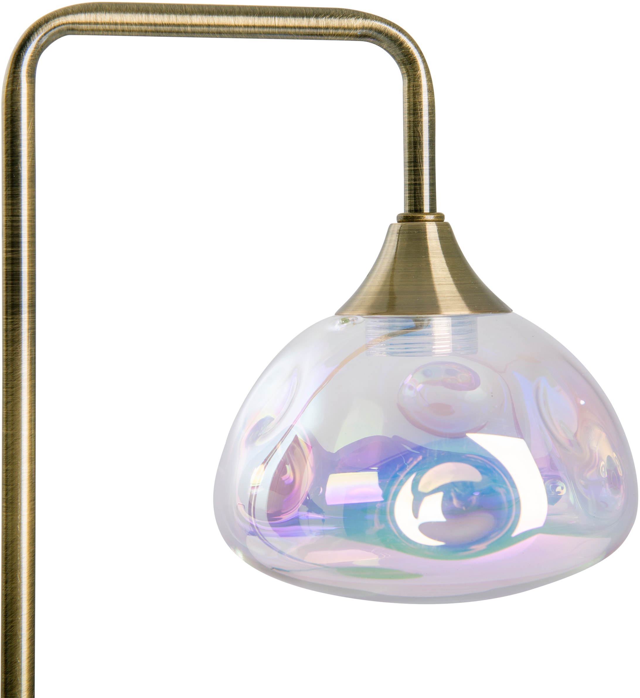 näve LED Tischleuchte »Varna«, 1 flammig, 1 flg. irisierendes Glas incl. 6 LEDs warmweiß Gestell messing