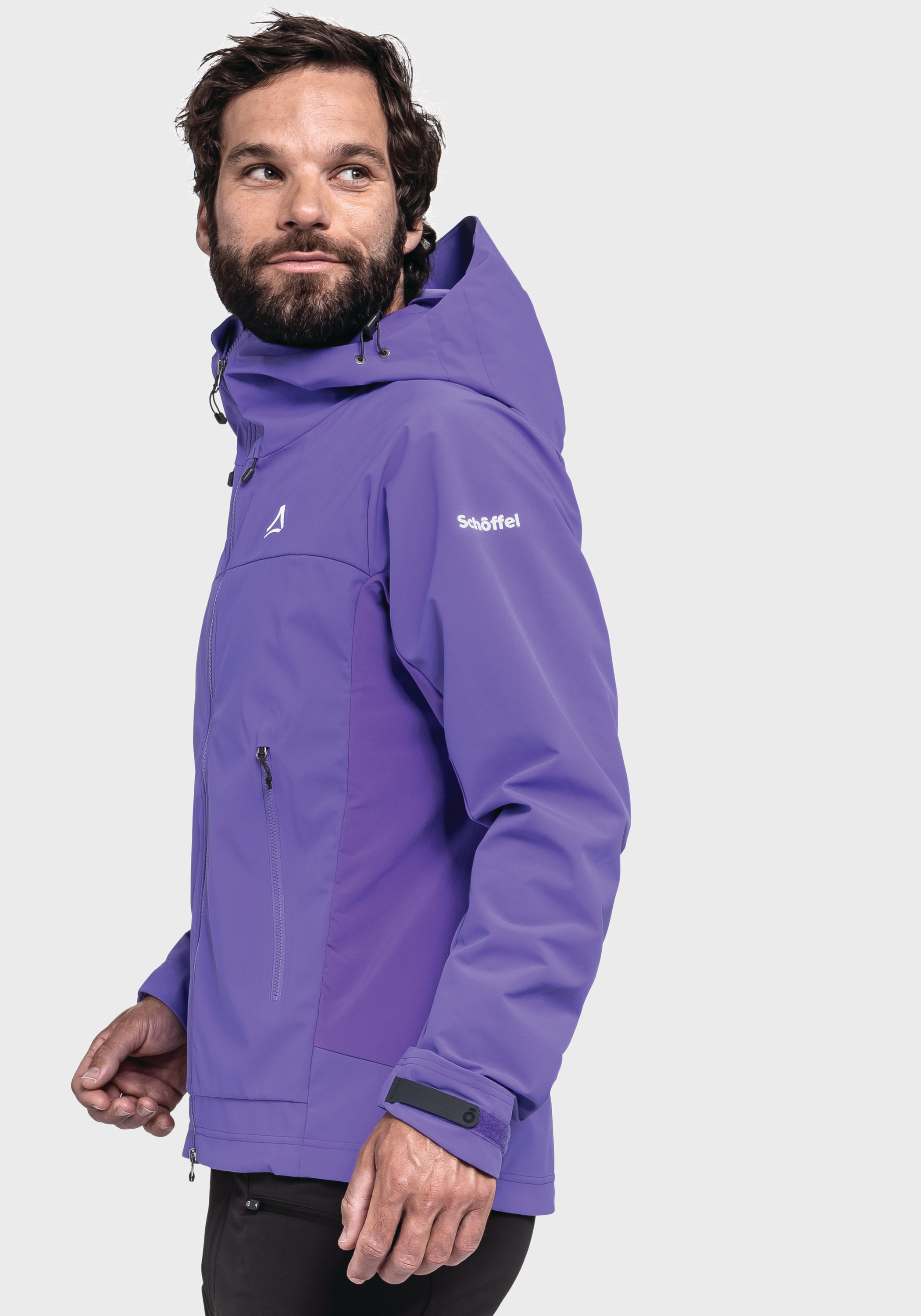 Schöffel Outdoorjacke »Mountain Softshell Jk Style Blaueis MNS«, mit Kapuze