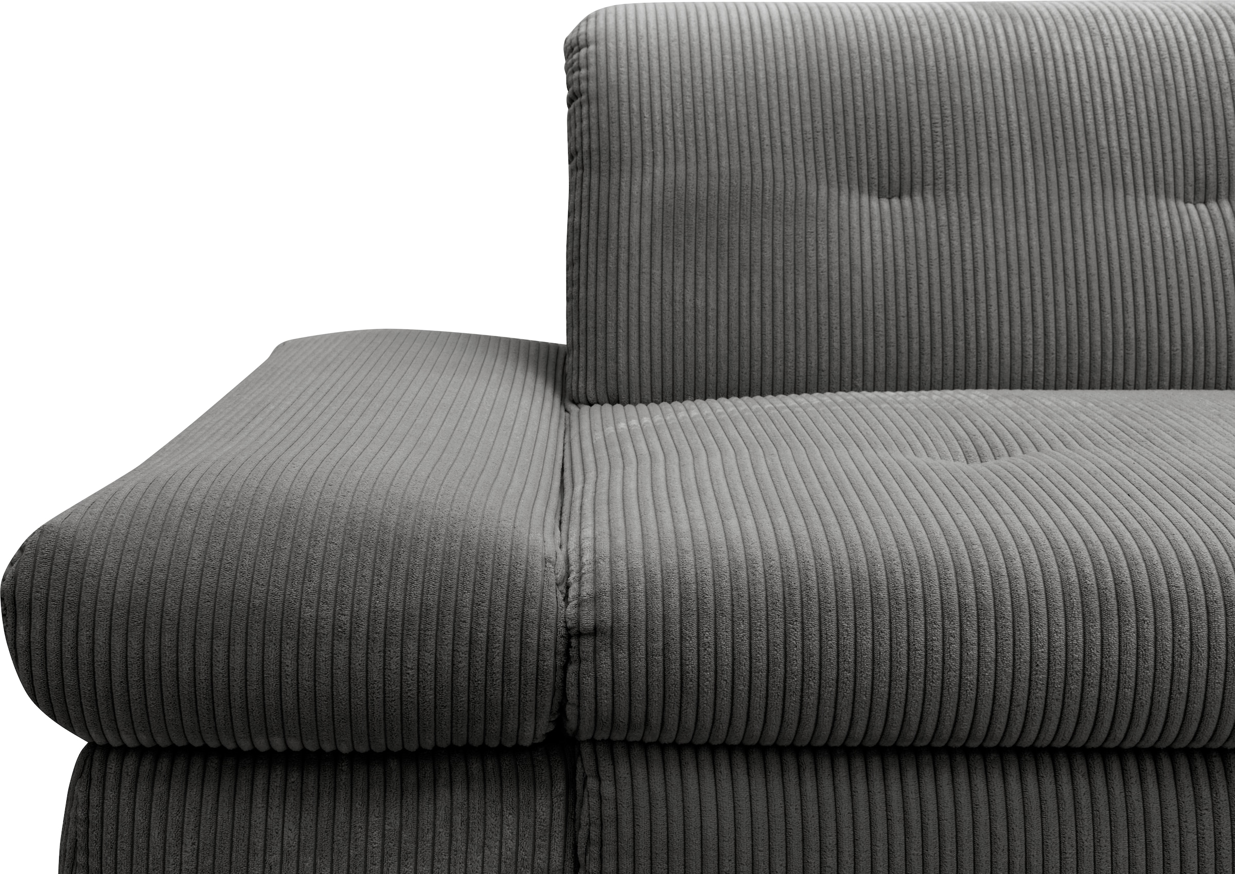 DOMO collection Ecksofa »Moric Luxus - B/T/H 300/172/80 cm, XXL-Format«, L-Form, 140kg Belastung/Sitz, in Cord, Chenille, Kunstleder