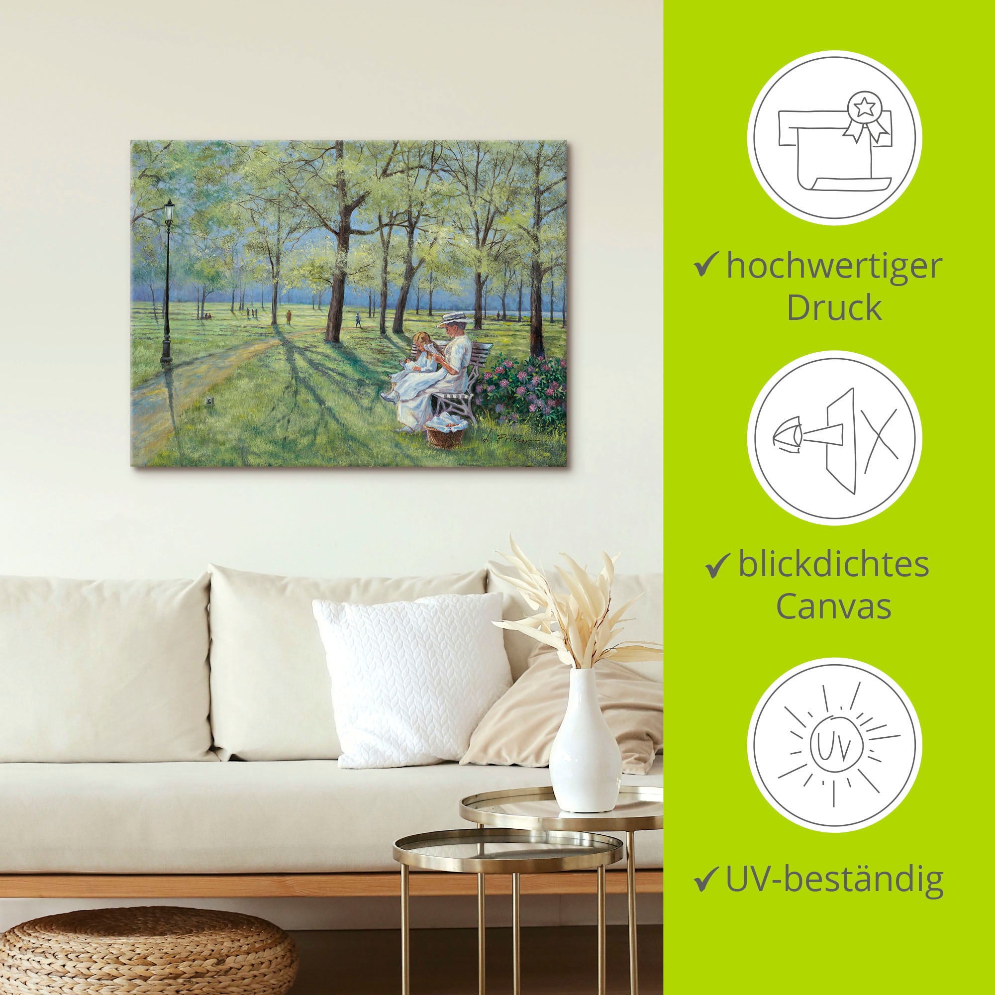 Artland Wandbild »Im Park«, Wiesen & Bäume, (1 St.), als Alubild, Outdoorbild, Leinwandbild in verschied. Größen