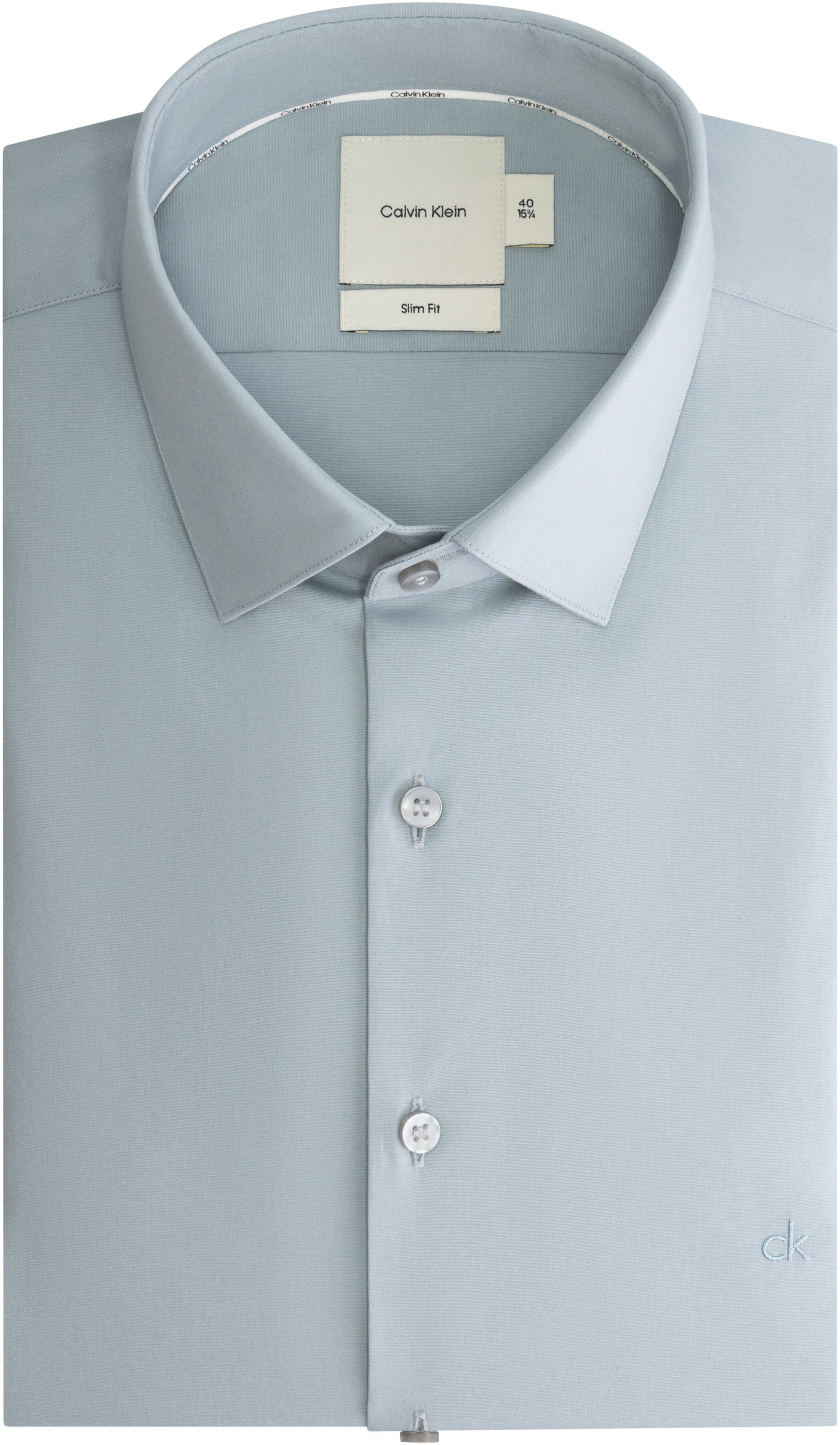 Calvin Klein Businesshemd »POPLIN STRETCH SLIM SHIRT«, mit Kentkragen, Logoprint auf Brusthöhe