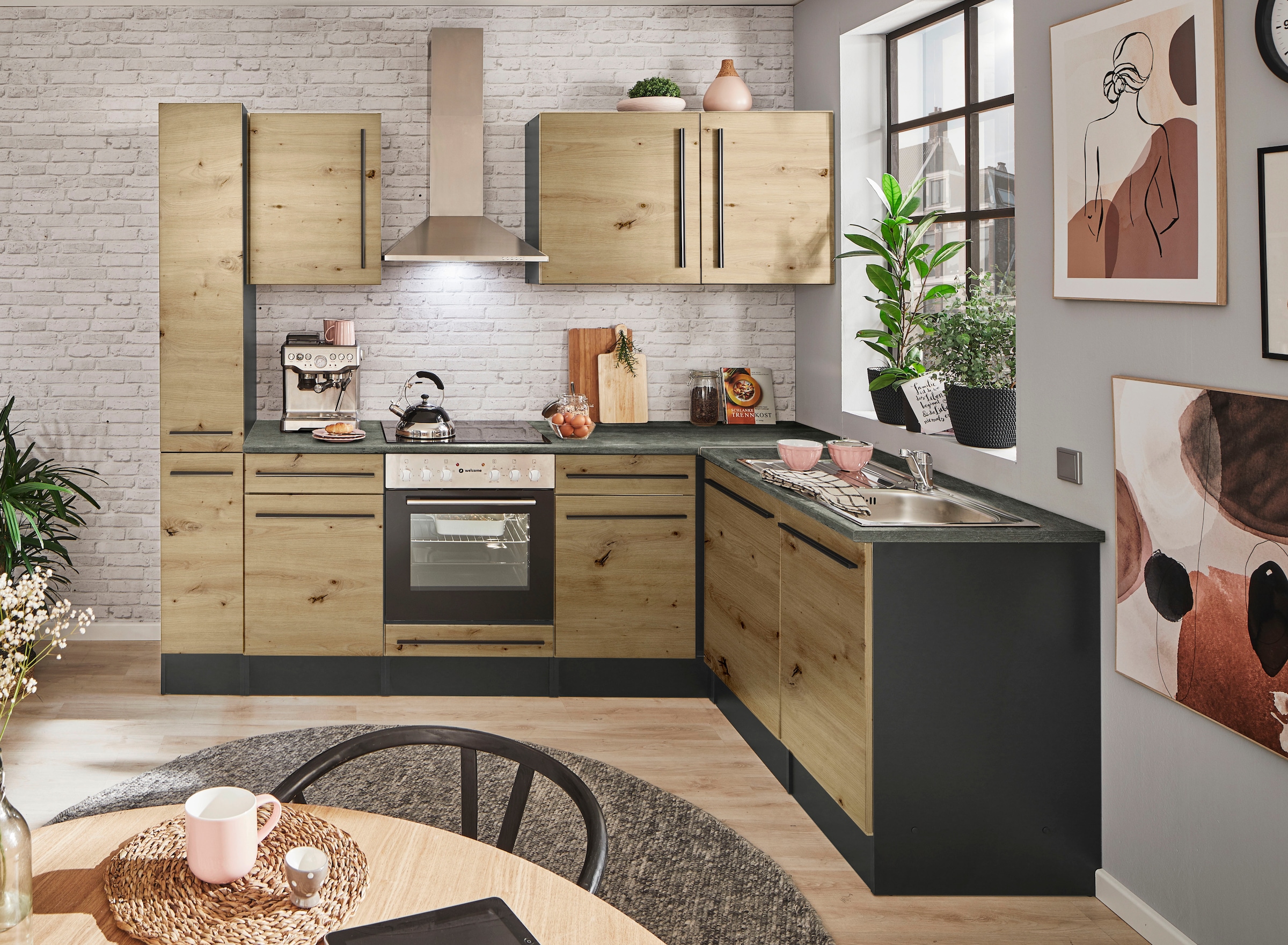 BASIC by Balculina Winkelküche »Jazz« Stellbreite 250x175 cm, wahlweise mit E-Geräten