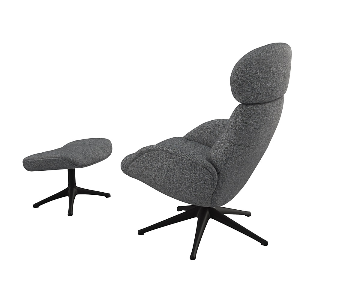 FLEXLUX Relaxsessel »Chester, Funktionssessel, Hoher Komfort, Scandi, Drehbar«, Premium Komfort, Rücken- und Kopfteilverstellung, Drehbar, Fuß Schwarz