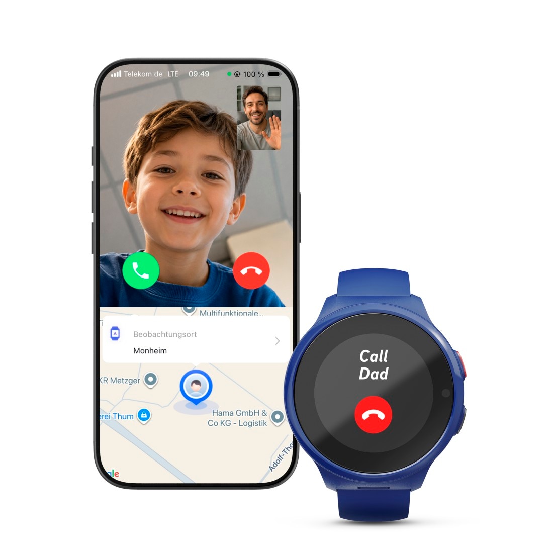 Hama Smartwatch »Kinder-Smartwatch (GPS, Telefonfunktion, Schulmodus, SOS)«(30,4)