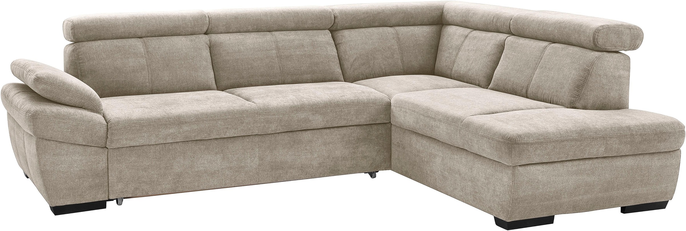 exxpo - sofa fashion Ecksofa »Salerno, klassisch modernes Funktionssofa, hoher Sitzkomfort, L-Form«, inkl. Kopf- und Armteilverstellung, wahlweise mit Bettfunktion
