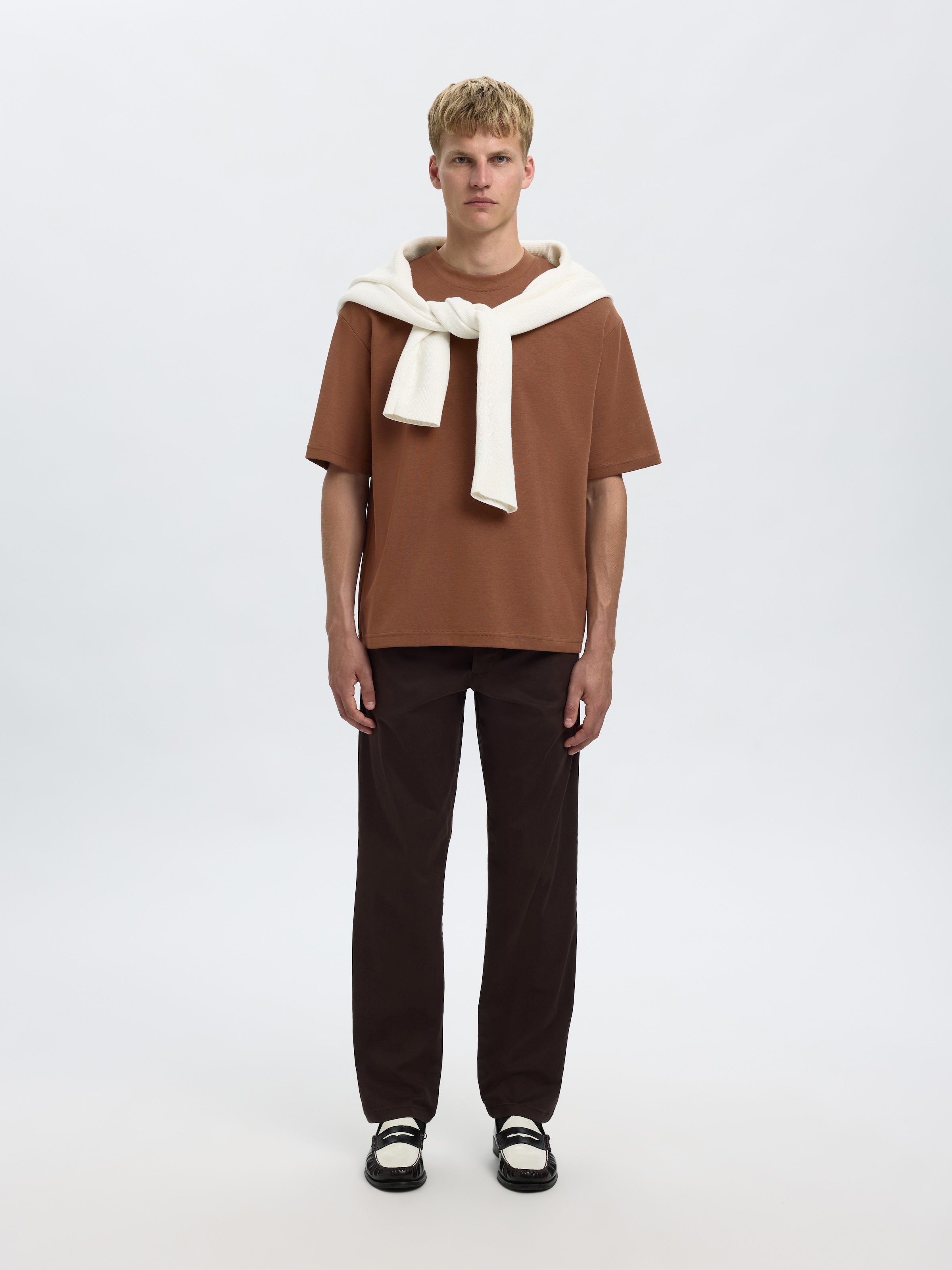 SELECTED HOMME Rundhalsshirt »SLHLOOSEOSCAR SS O-NECK TEE NOOS«