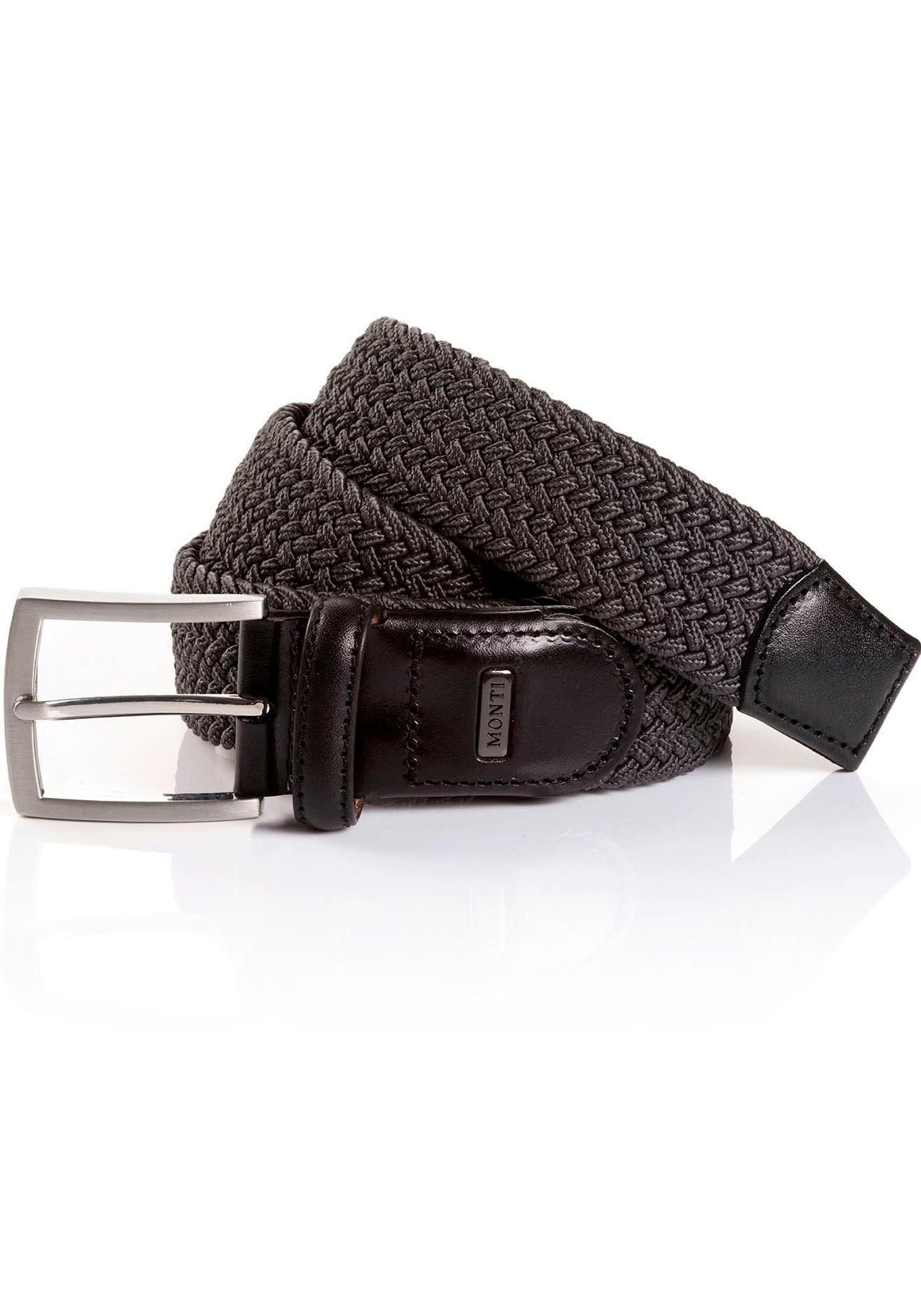 MONTI Stretchgürtel »HAMBURG«, 3,5 cm breit, Elastischer Flechtgürtel, Casual-Business-Sportiv