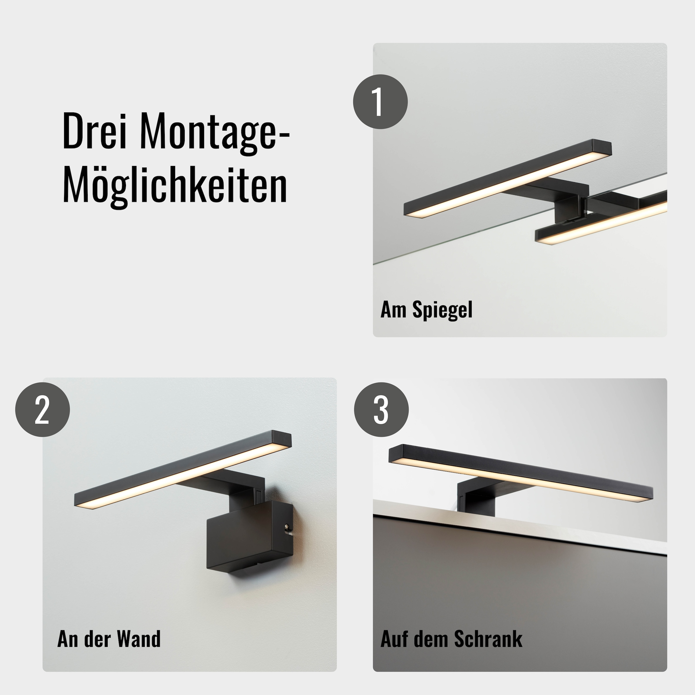 Loevschall Spiegelleuchte »Lagan NextGen, Badezimmer Lampe, LED Spiegelleuchte«, Spiegellampen für das Bad
