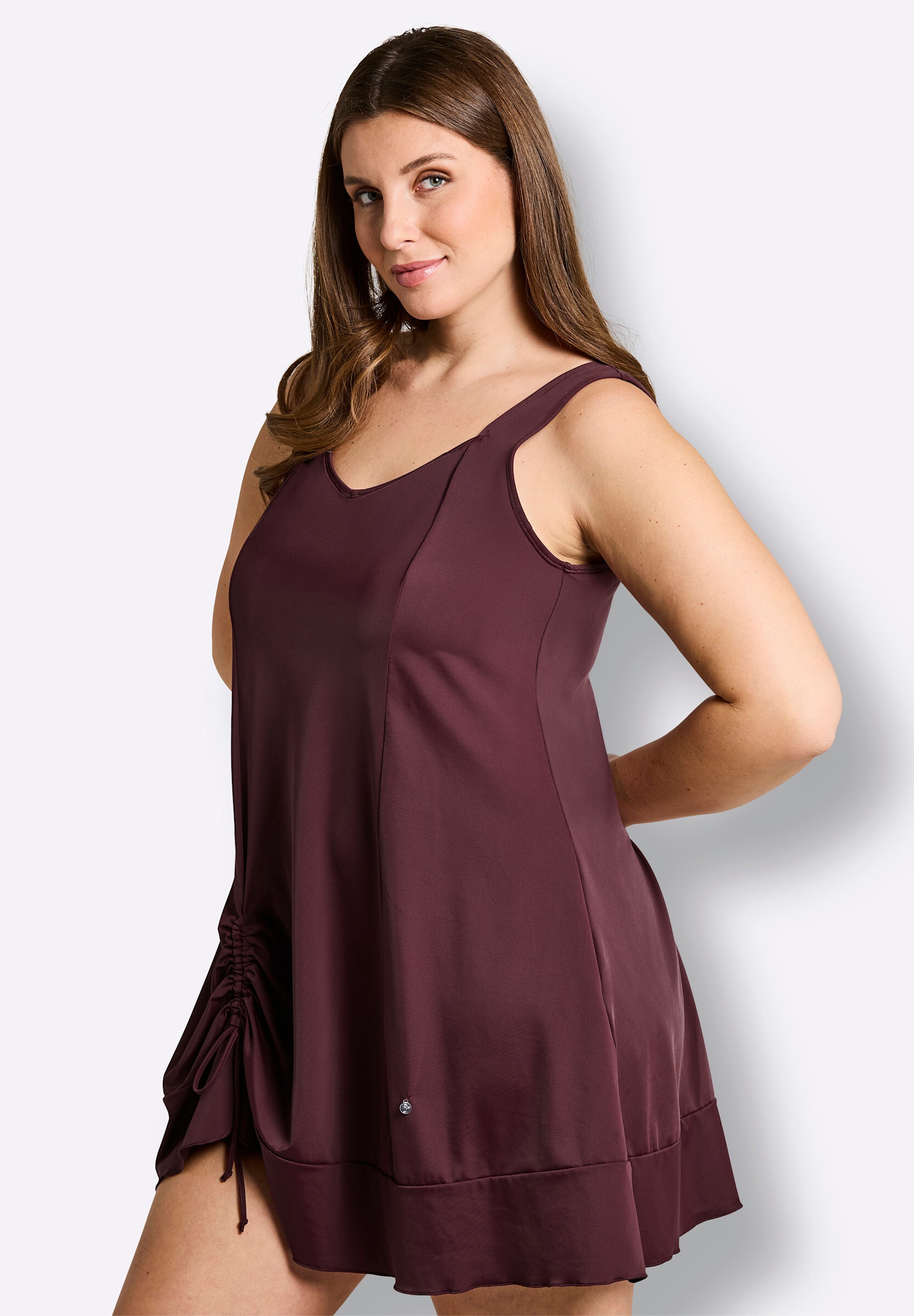 Sheego Badekleid »Badekleid Badekleid mit Raffung am Saum«