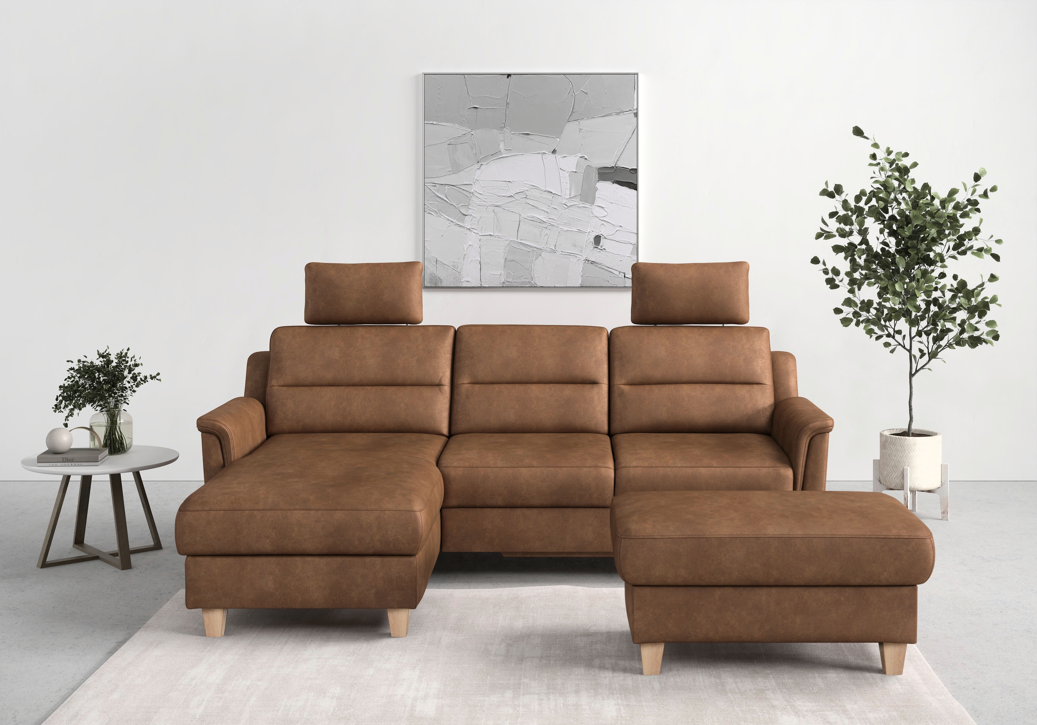 sit&more Ecksofa "Farö L-Form" inklusive Federkern, wahlweise mit Schlaffunktion und Bettkasten