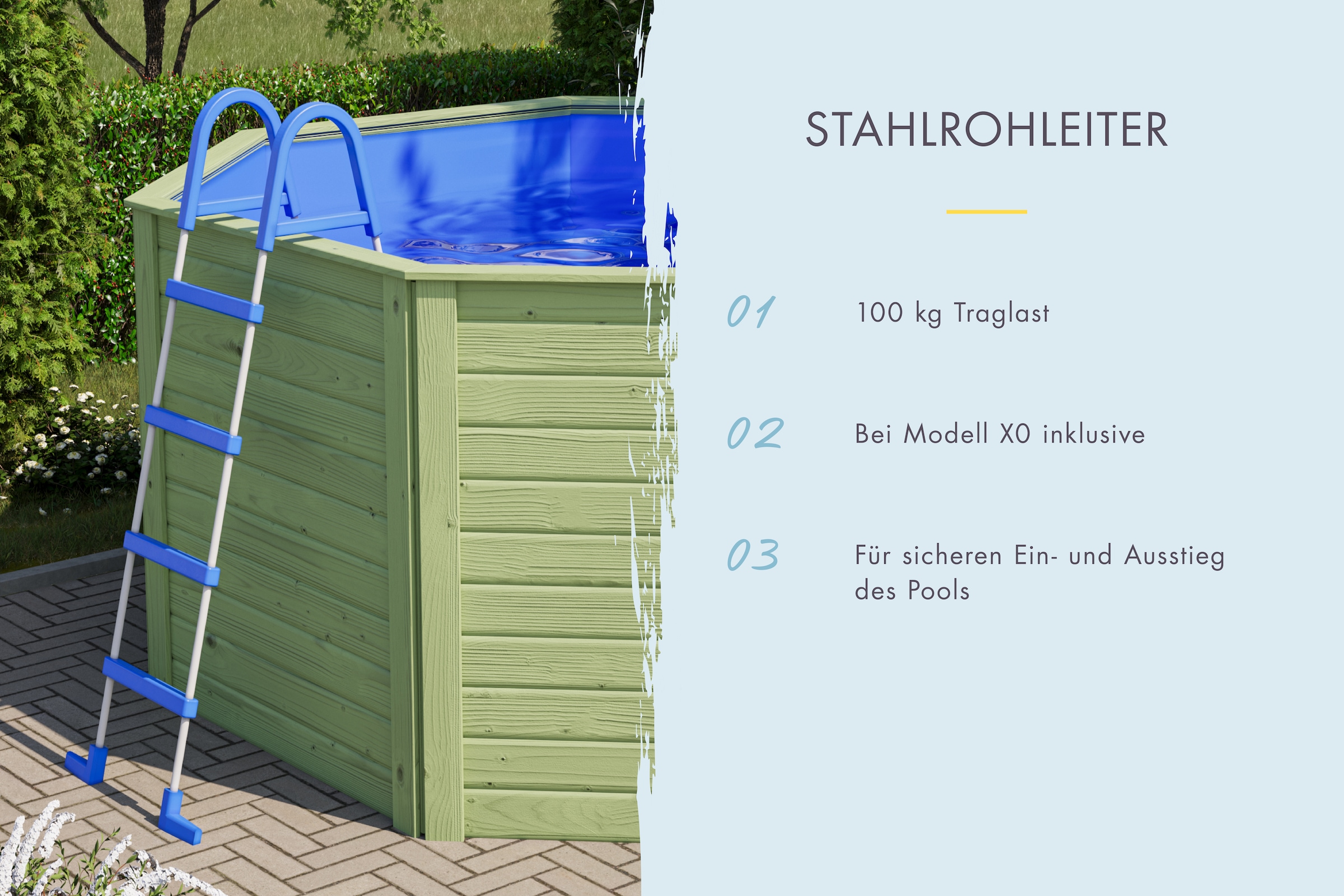 Karibu Achteckpool »0X L 324 x B 324 x H 121 cm« kesseldruckimprägniert