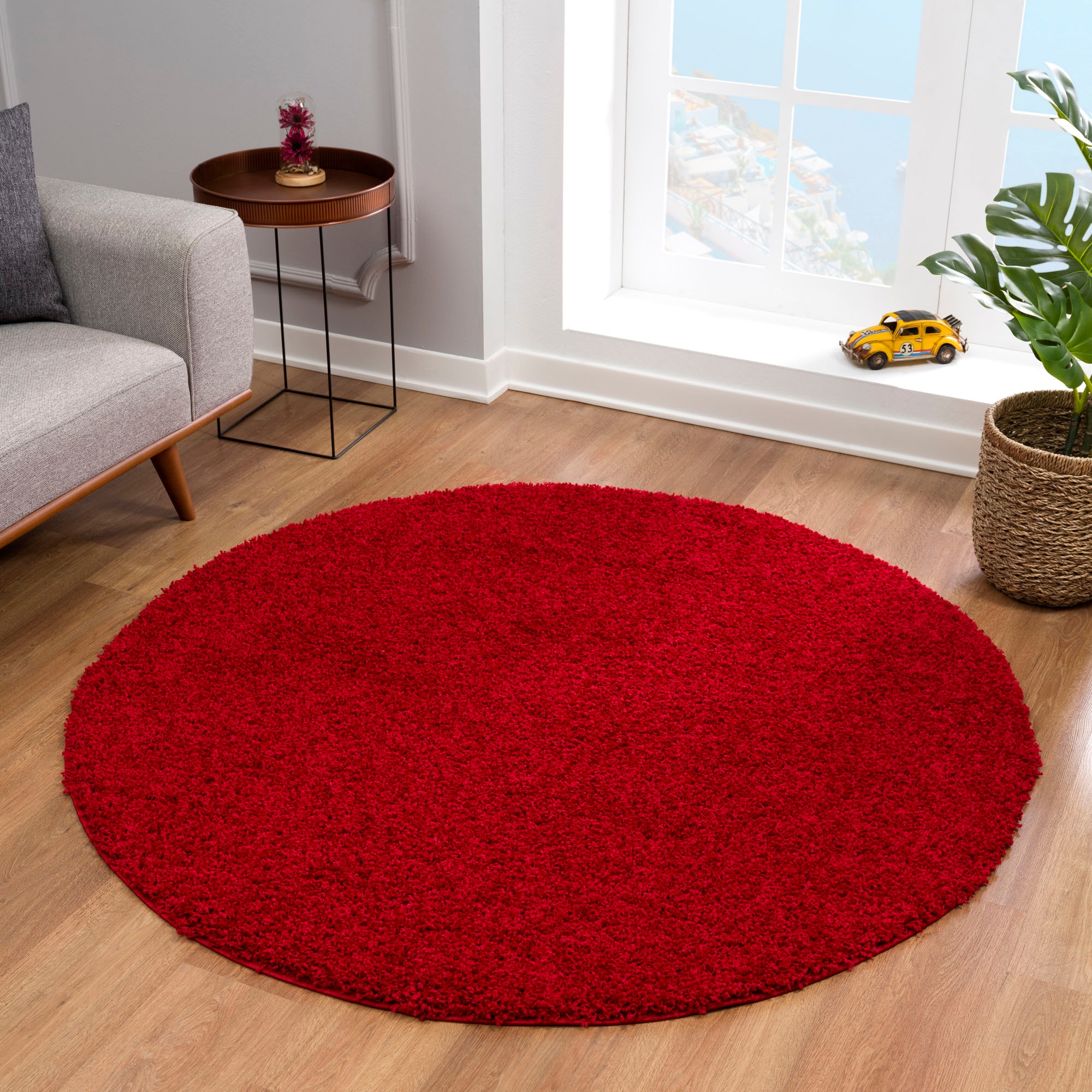 Sanat Hochflor-Teppich »LOCA«, rund, 30 mm Höhe, Wohnzimmer, Langflor, Shaggy, Schlafzimmer