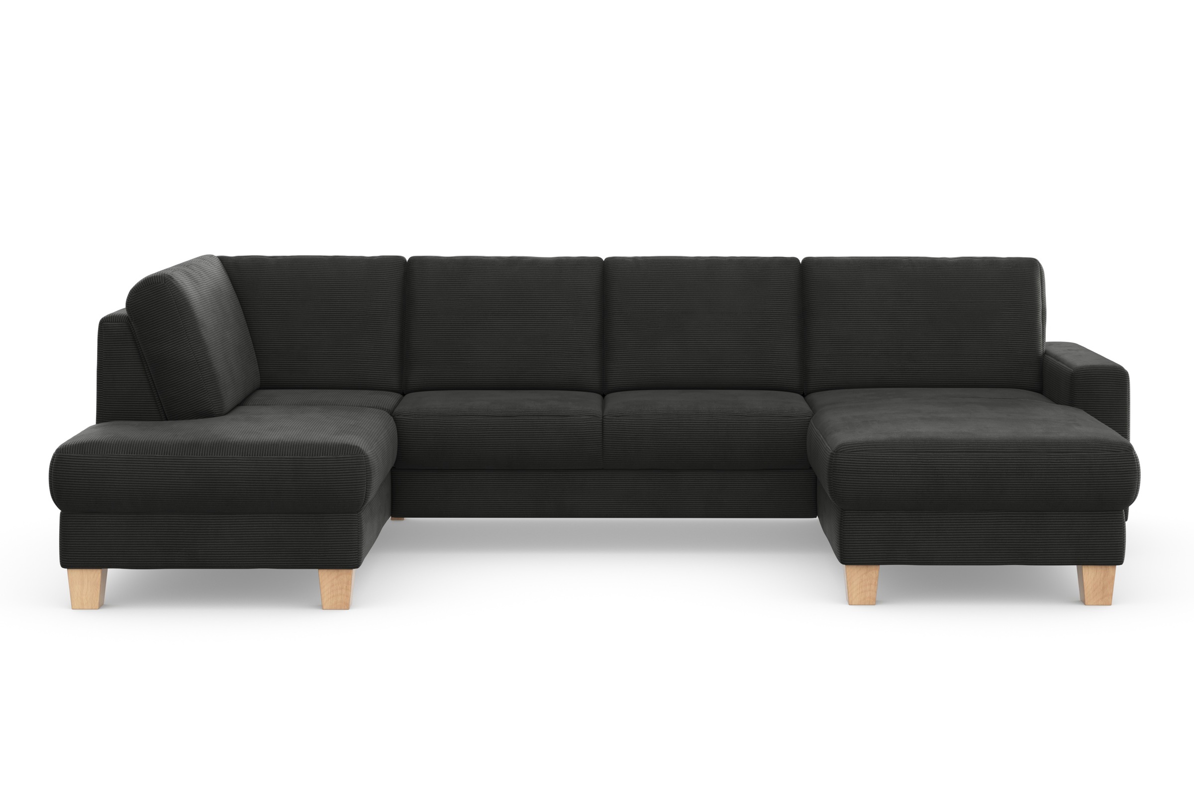 Home affaire Wohnlandschaft »Summer U-Form«, mit oder ohne Bettfunktion und Bettkasten, Cord-Bezug