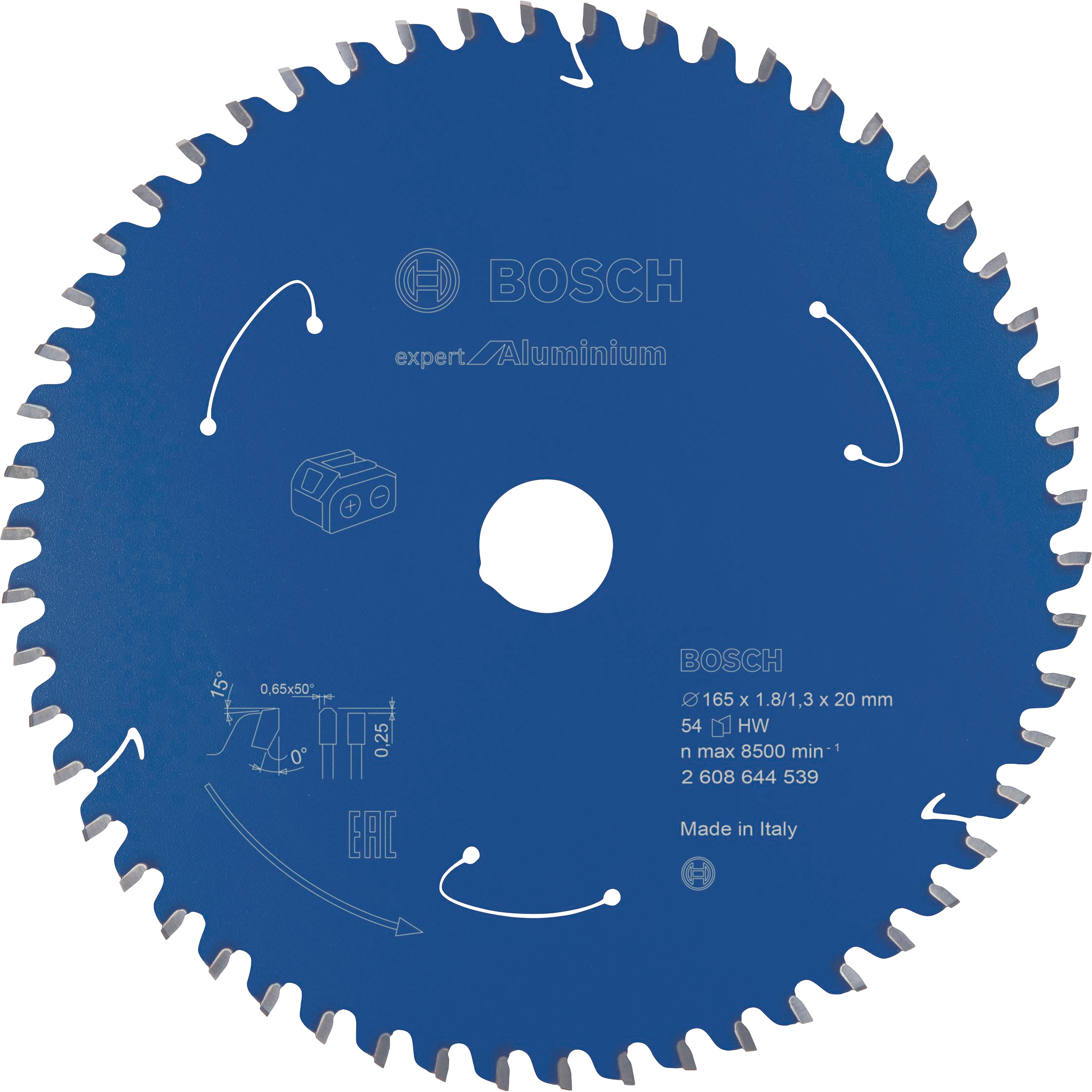 Bosch Professional Kreissägeblatt »Expert for Aluminium«, für Akkusägen, 165 x 1,8/1,3 x 20, 54 Zähne