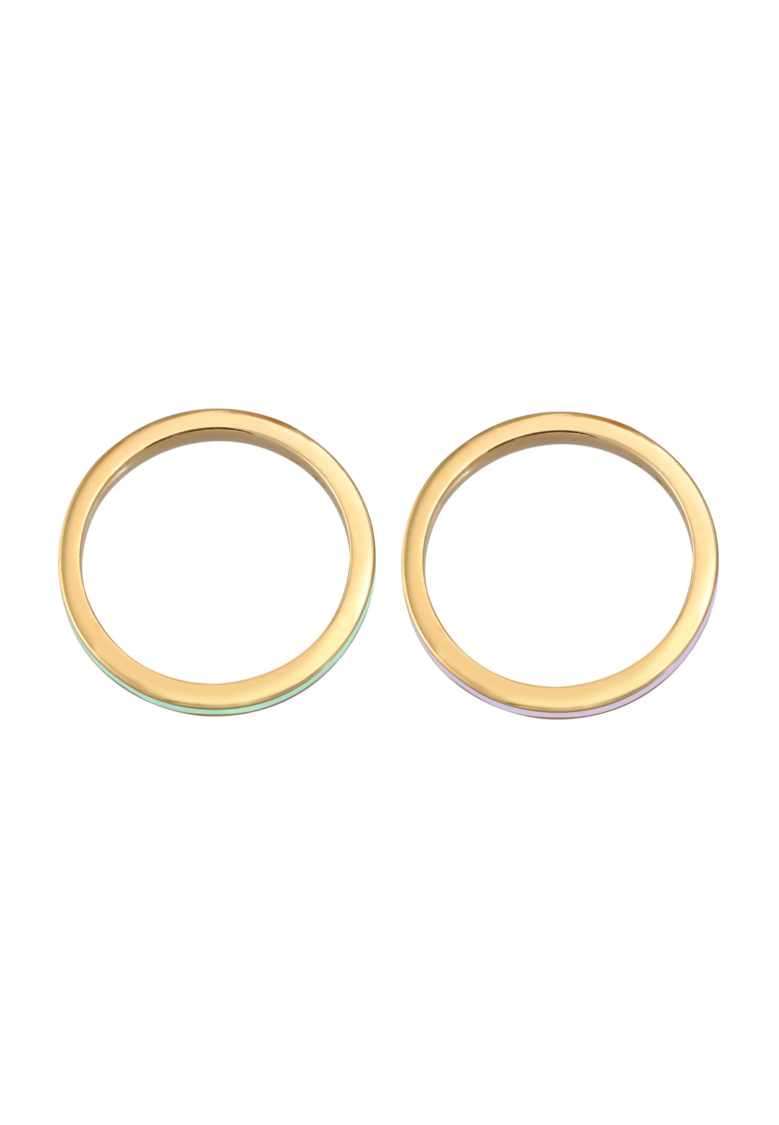 Elli Ring-Set »Ring Bandring Basic Emaille 2er Set 925 Silber«