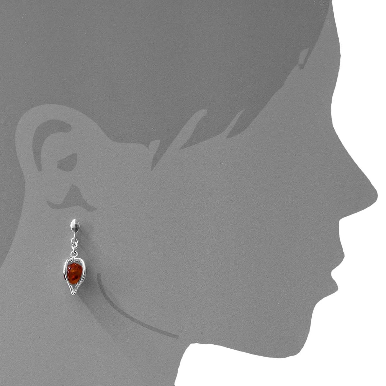 OSTSEE-SCHMUCK Paar Ohrhänger »- Heika - Silber 925/000 - Bernstein«