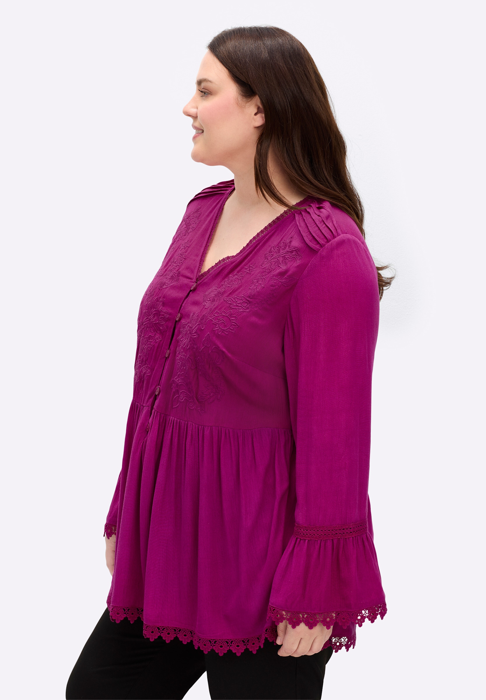sheego by Joe Browns Longbluse »Tunika Tunika mit Stickereien und Spitze«