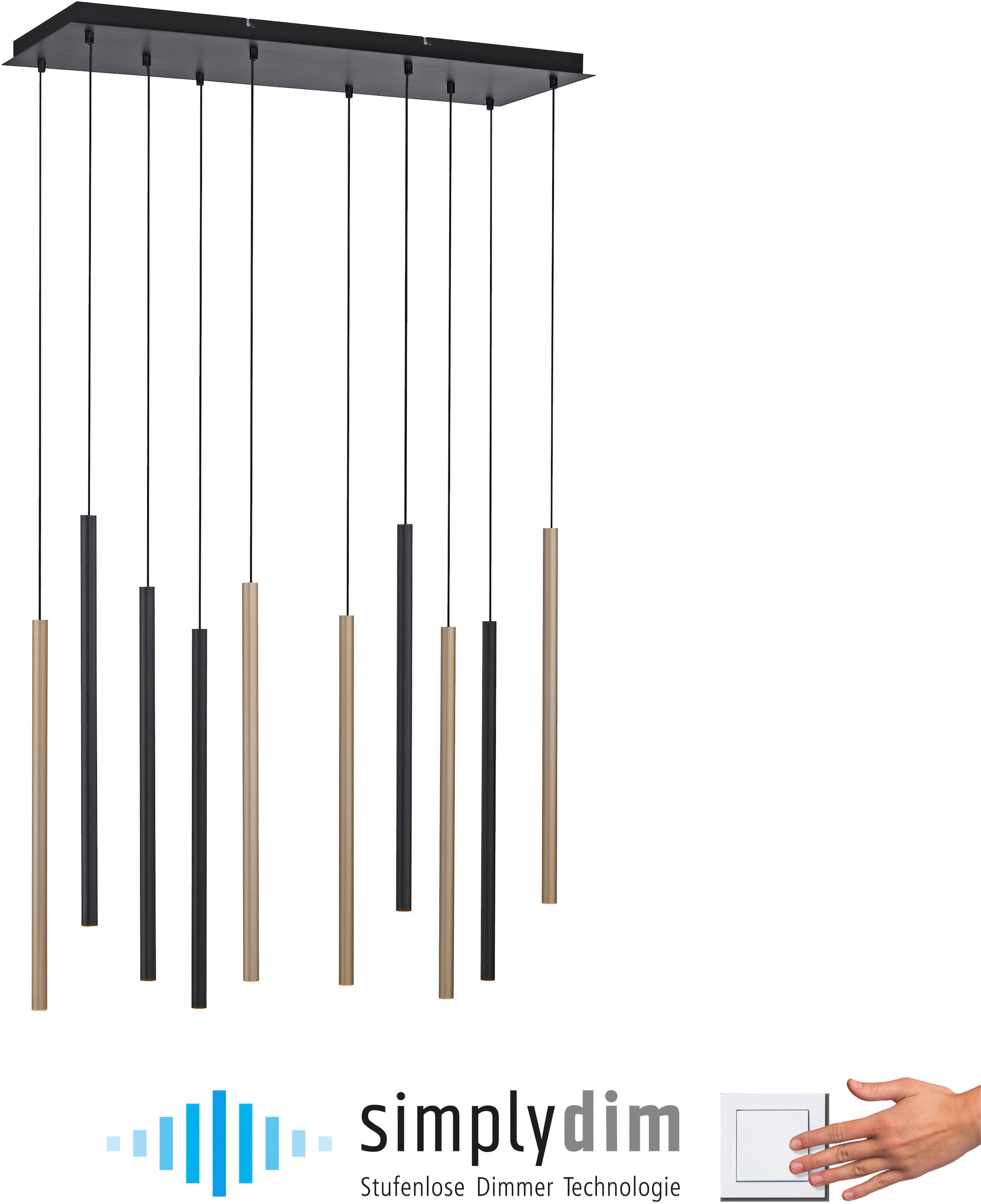 Paul Neuhaus Pendelleuchte »FLUTE«, 10 flammig, Leuchtmittel LED-Board | LED fest integriert