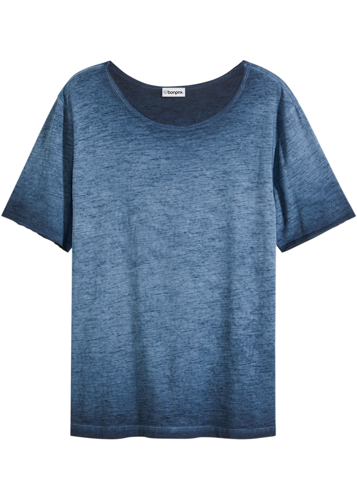 bonprix T-Shirt reguläre Passform, weiter Ausschnitt, mit gewaschener Optik