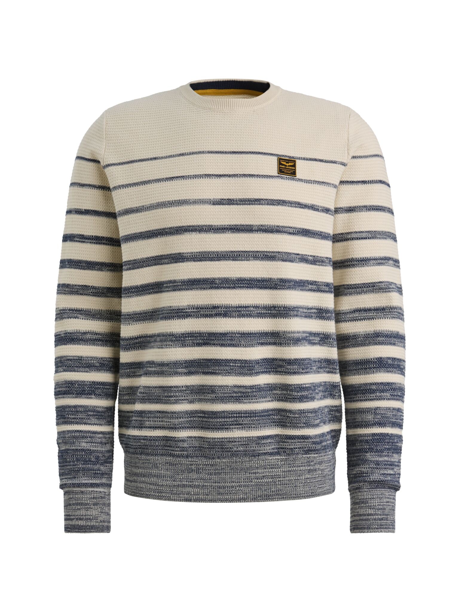 PME LEGEND Strickpullover »RH Pullover structured stripe« mit Logo Stickerei