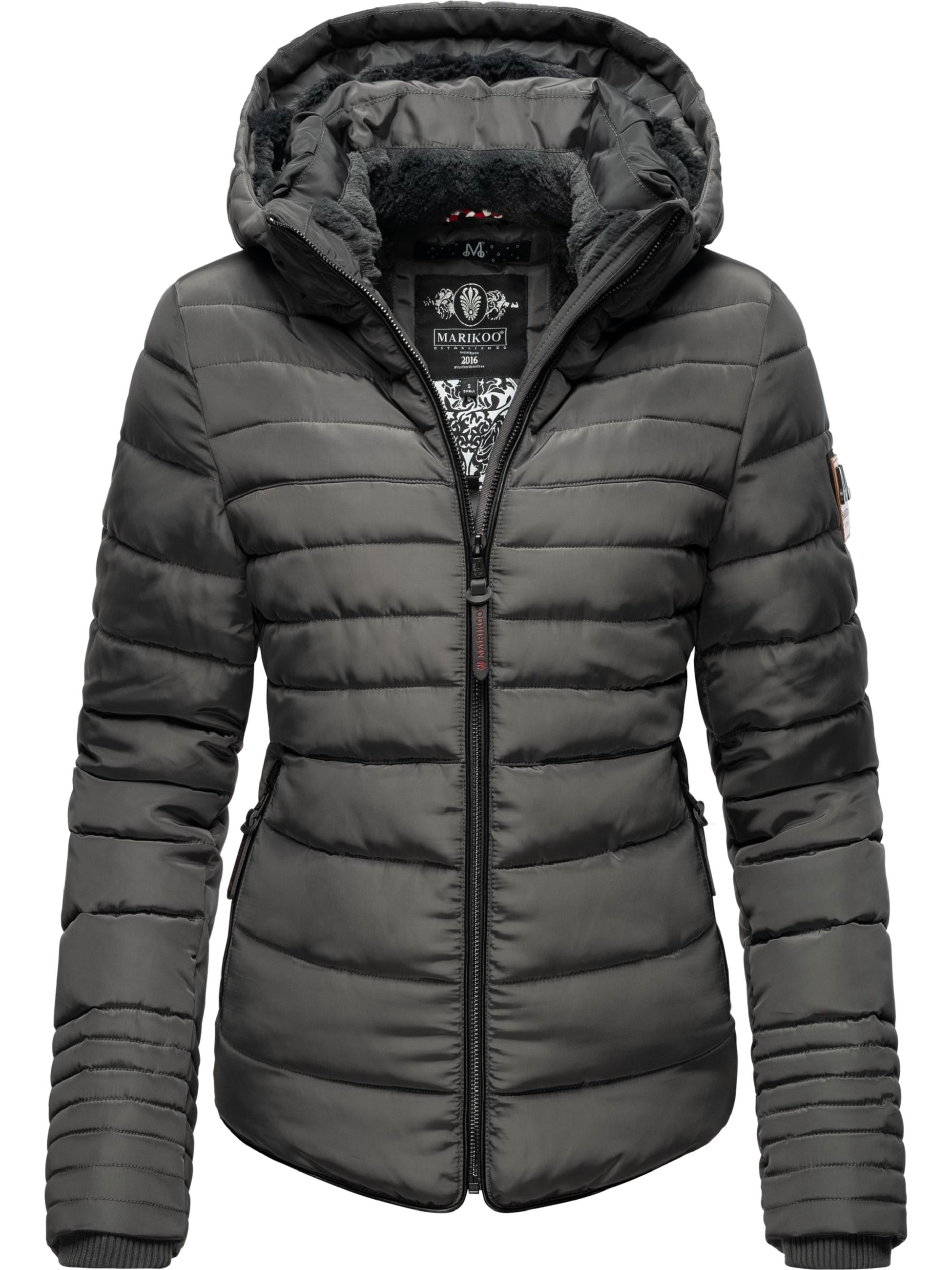 Marikoo Winterjacke »Winterjacke Amber« mit Kapuze stylische Steppjacke mit Teddyfutter