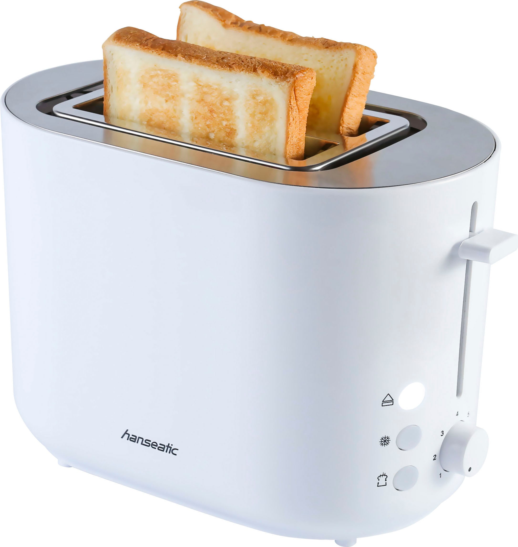 Hanseatic Toaster »HT2850WD«, 2 kurze Schlitze, für 2 Scheiben, 850 W, mit Brötchenaufsatz