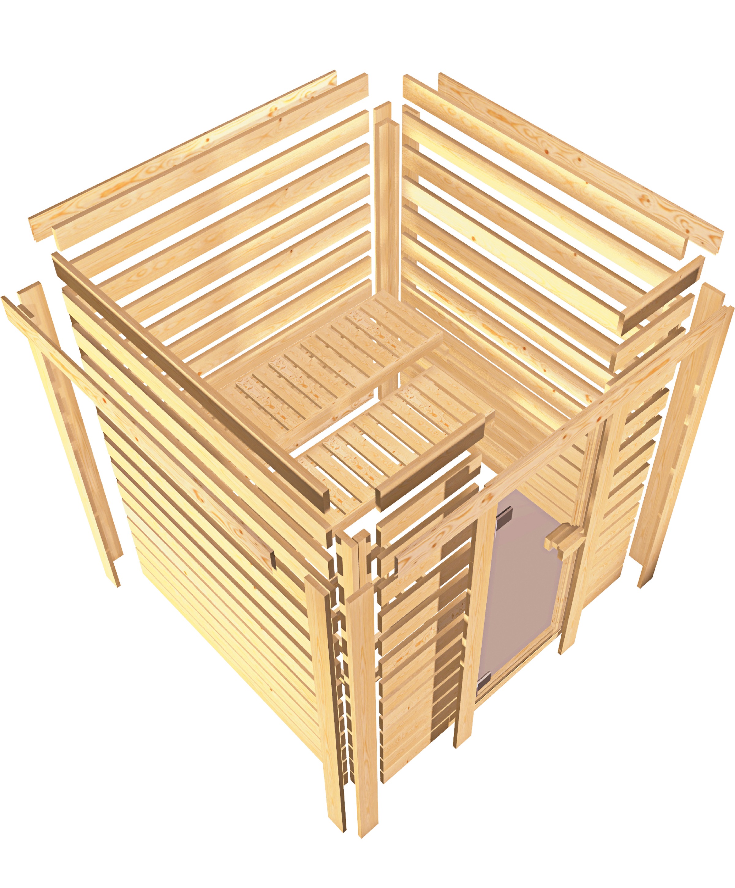 Karibu Sauna »Soraja« Set,  9-kW-Bio-Ofen mit externer Steuerung
