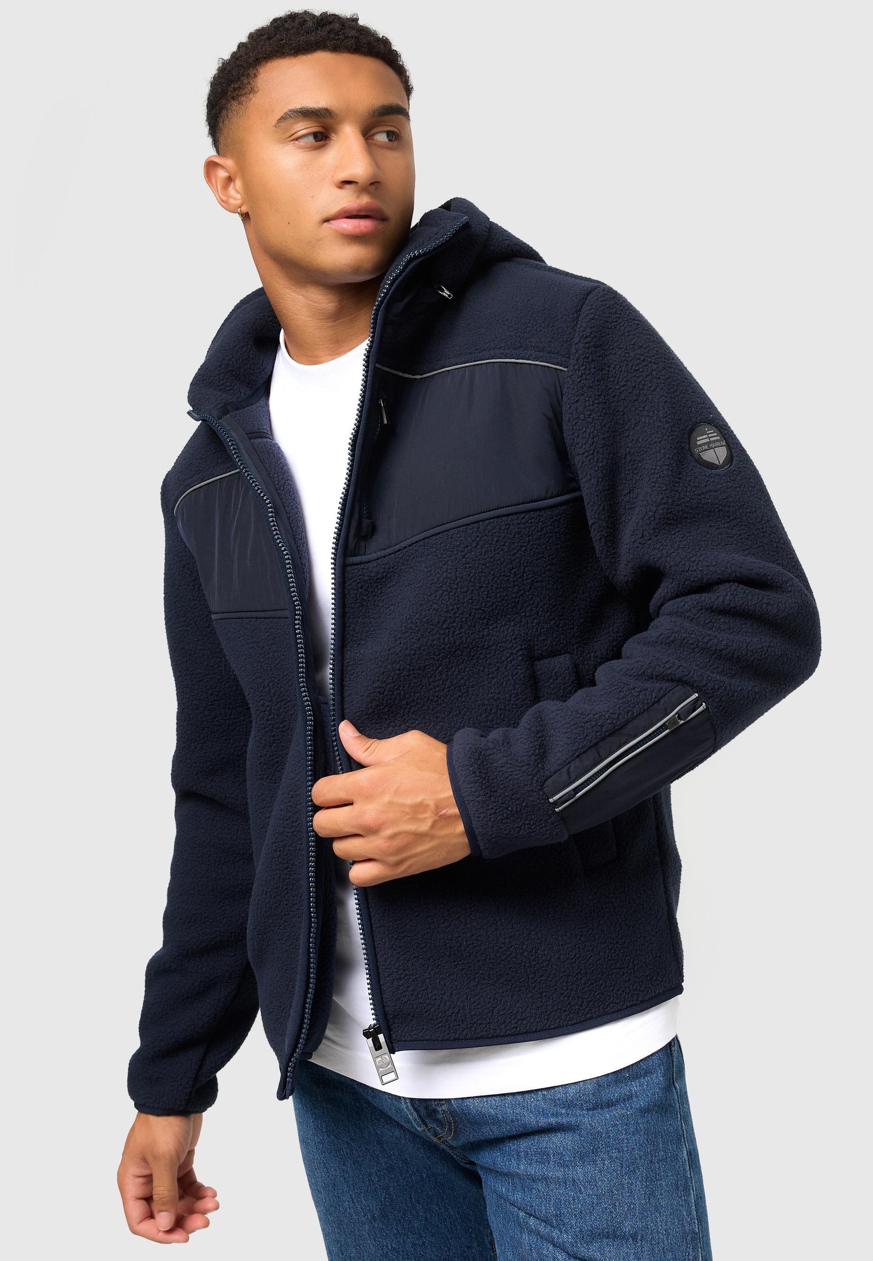 Stone Harbour Sweatjacke »Fleecejacke Illian«, Sportliche Herren Fleece-Outdoorjacke mit Kapuze