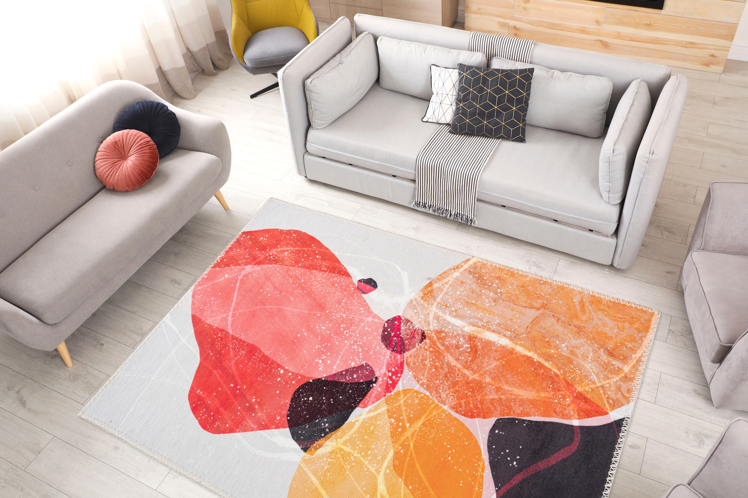 Arte Espina Teppich »Picassa 100«, rechteckig, Design wie gemalt,flachgewebt,Pflegeleicht,Fußbodenheizung geeignet