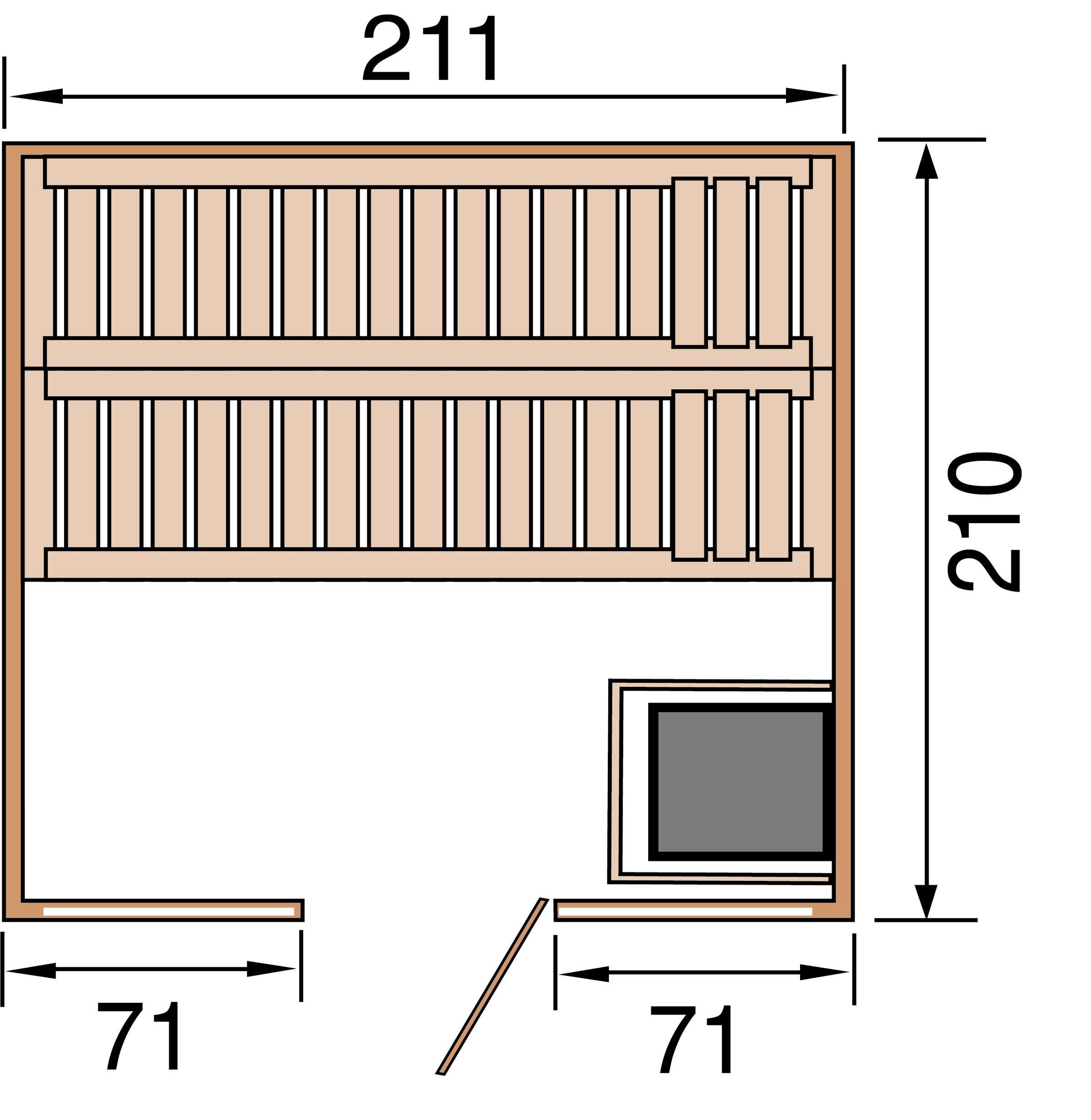 weka Sauna »Kemi Panorama« 7,5 kW Ofen mit ext. Steuerung