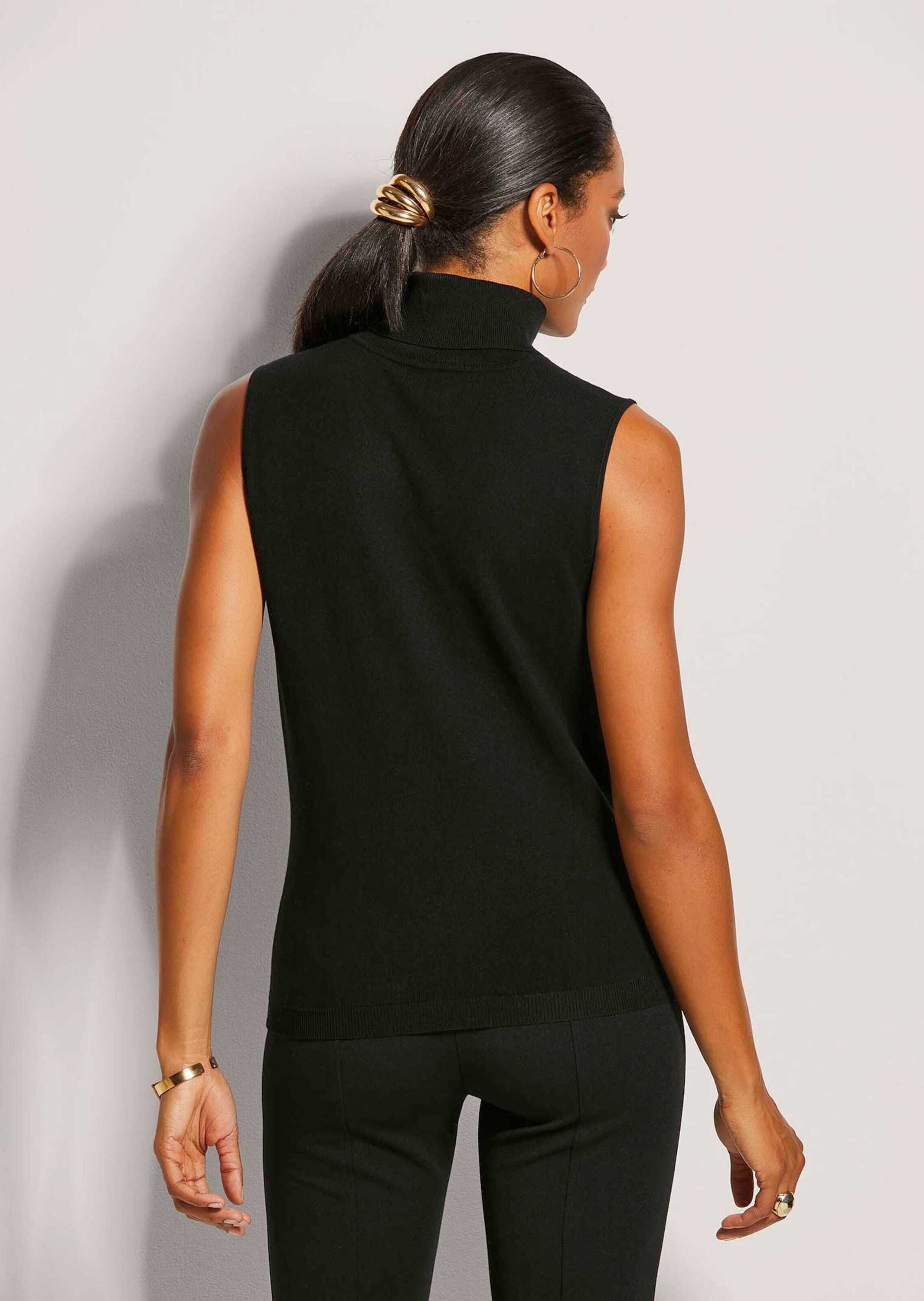 MADELEINE Longpullover »Pullover Ärmelloser Rollkragenpullover«