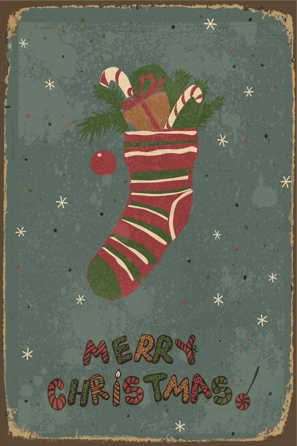 queence Metallbild »Merry Christmas«, Schriftzüge-Schriftzug-Weihnachten, (1 St.), Stahlschild, Blechschild, Sprüche, Texte, Weihnachten