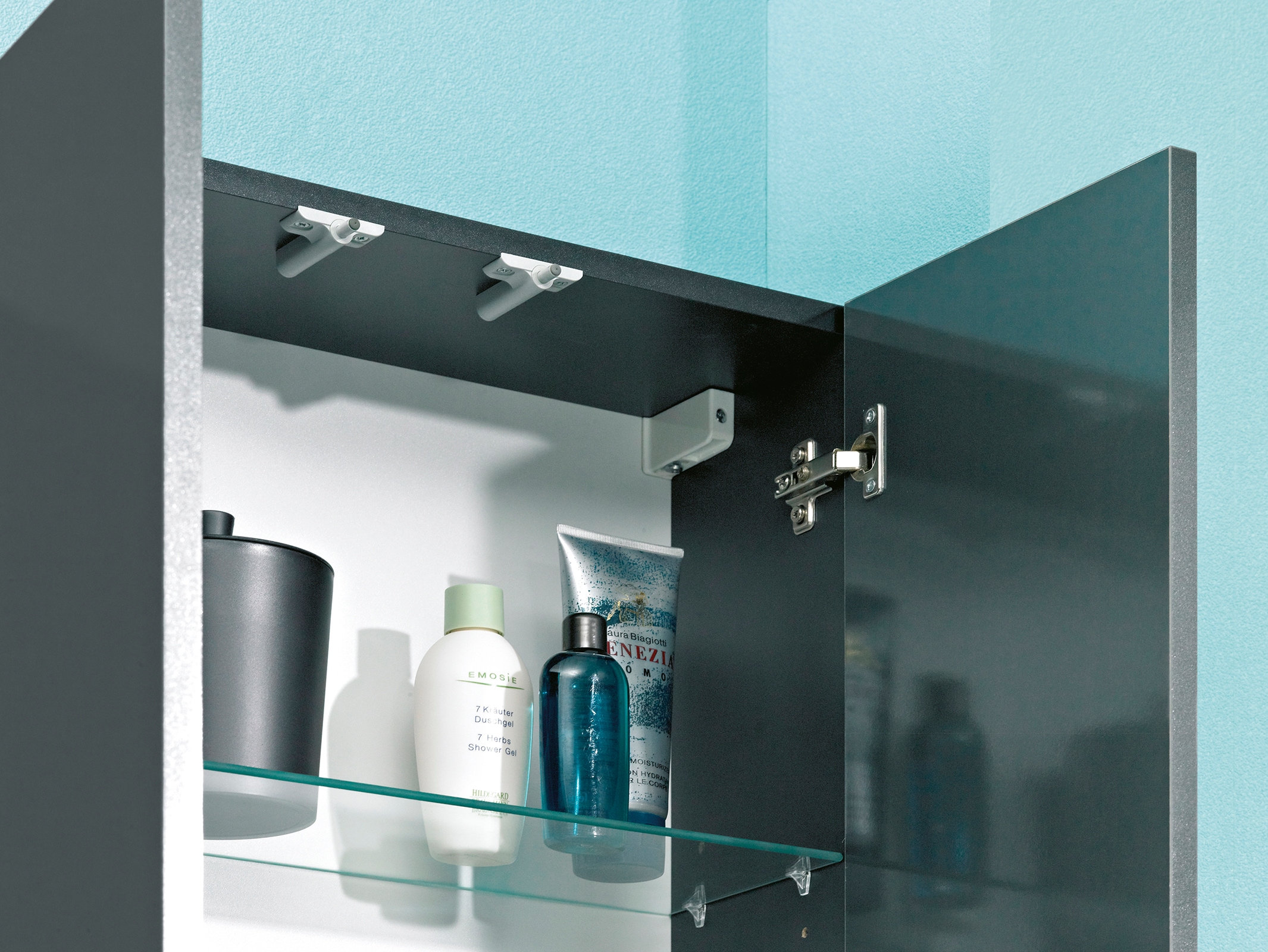 Saphir Badmöbel-Set »Quickset 311 6-teilig, Waschbeckenunterschrank und LED-Spiegelschrank«, (Set, 6 St.), inkl. Türdämpfer, Badezimmer-Set ohne Waschbecken, Badezimmer Schrank